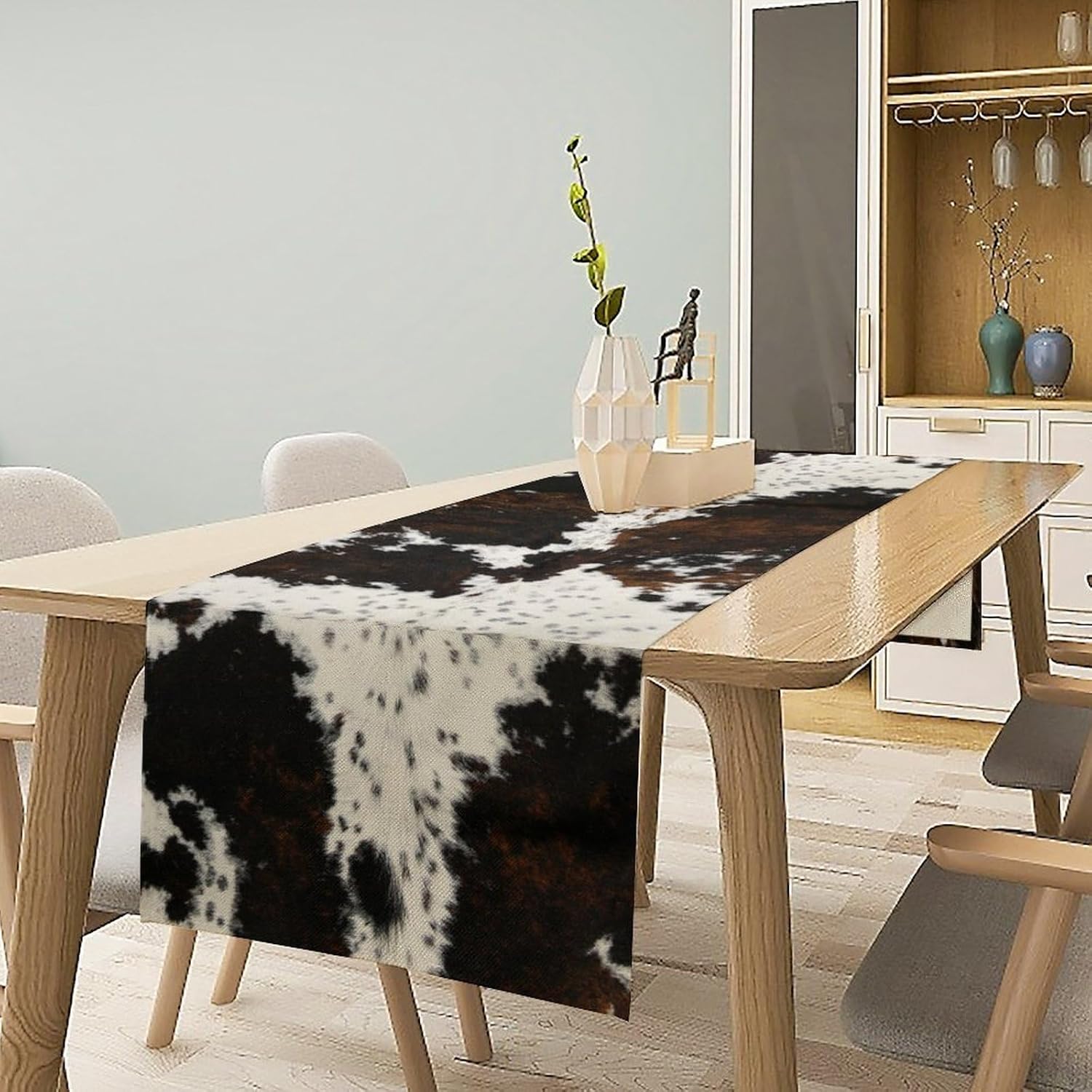Cotton Cow Print Table Runner