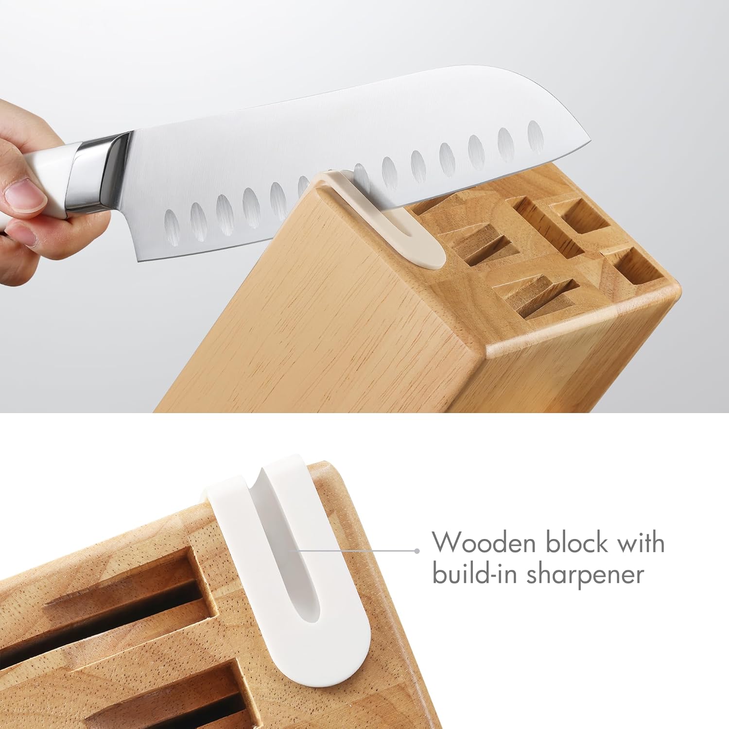High-Quality Stainless Steel Kitchen Knife Set with Built-in Sharpener