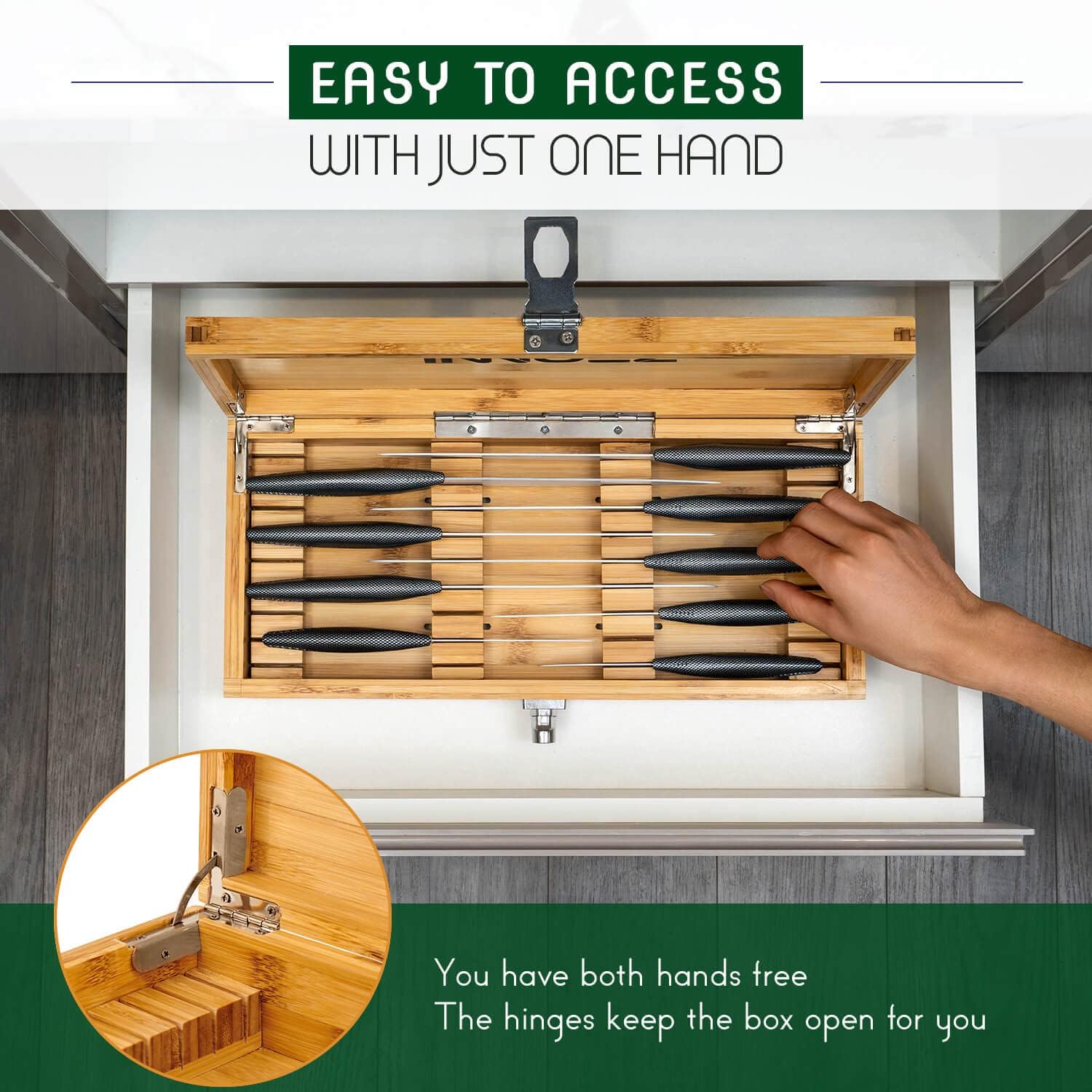 Bamboo Kitchen Knife Safety Holder
