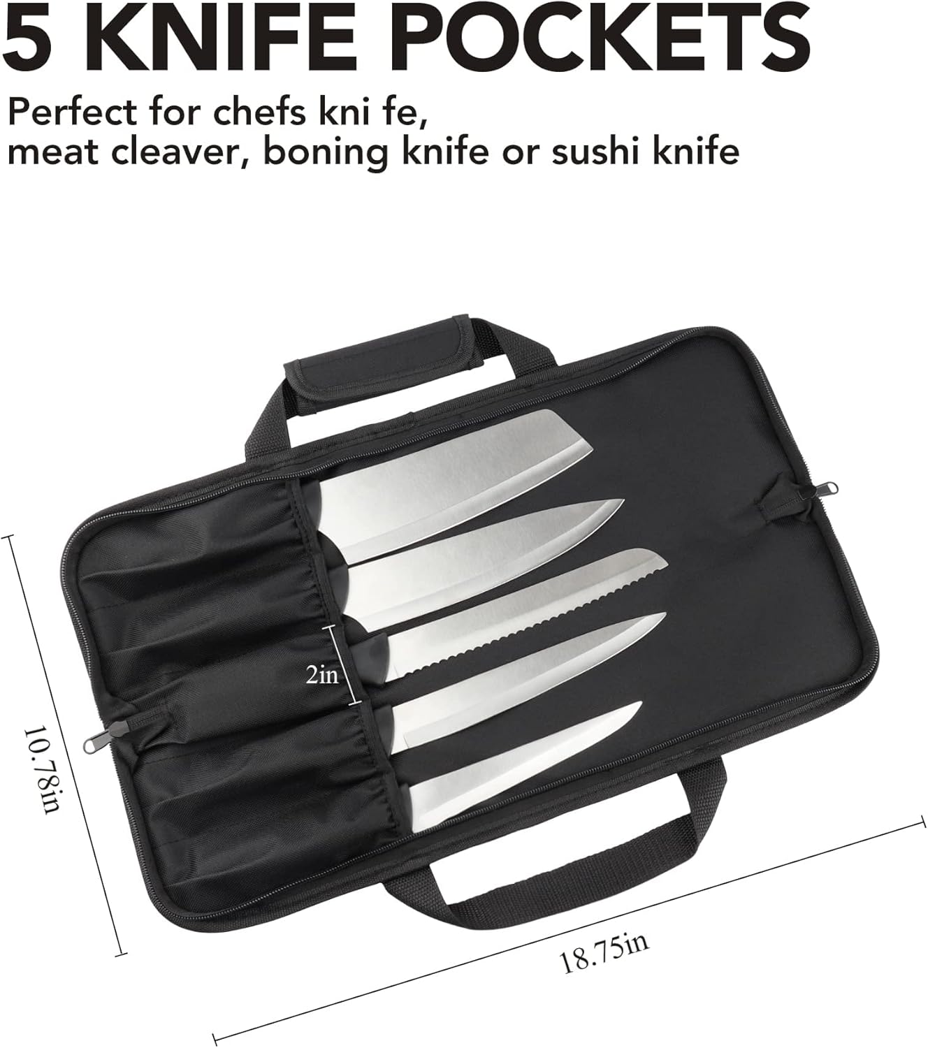 Premium 5-Slot Knife Carry Case
