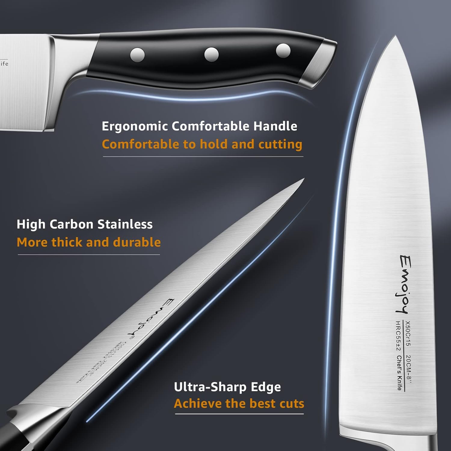 Manual 18-Piece German Stainless Steel Knife Set