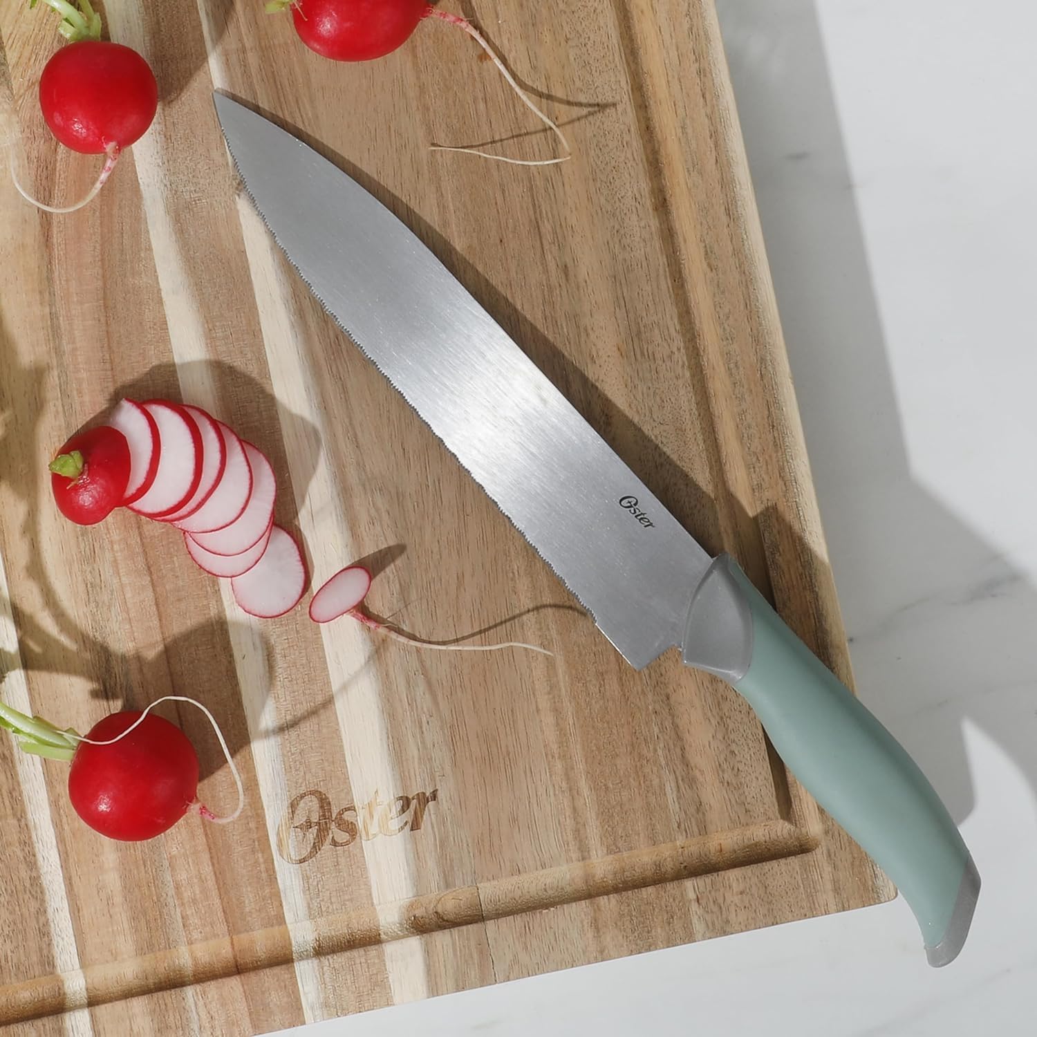 Oster Lindbergh 14 Piece Knife Block Set Sage Green