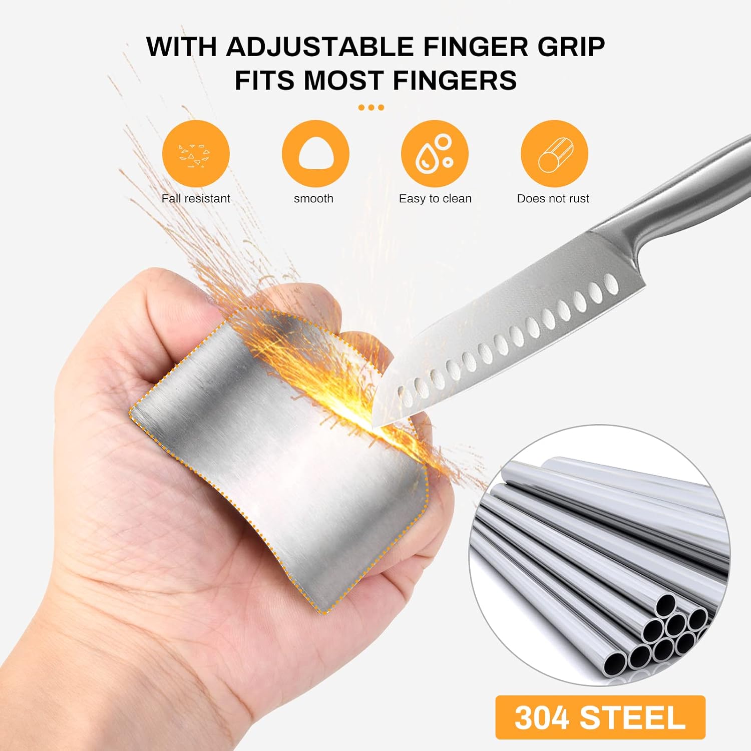 Stainless Steel Finger Guards Safety knives Durable Kitchen Protectors 4-Piece Set