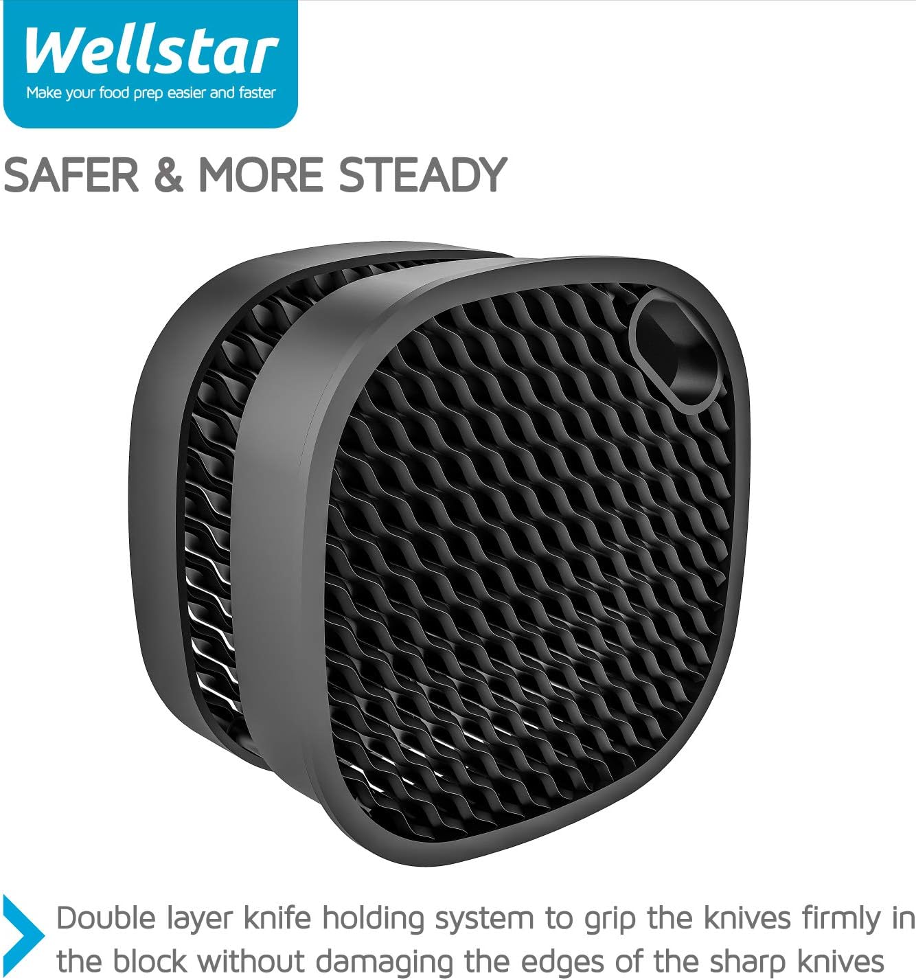 Universal Square Knive Holder Stainless Steel Doorstop Detachable Large Capacity