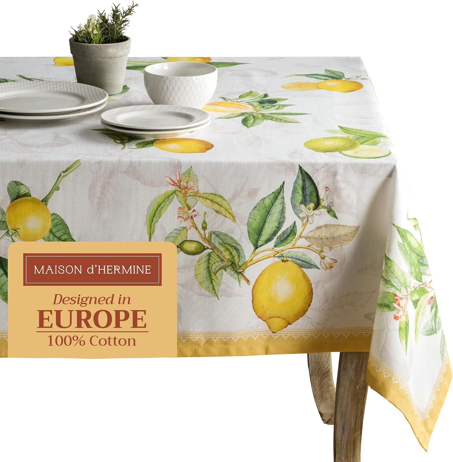 Maison dHermine 60x120 Rectangle Tablecloth Cotton
