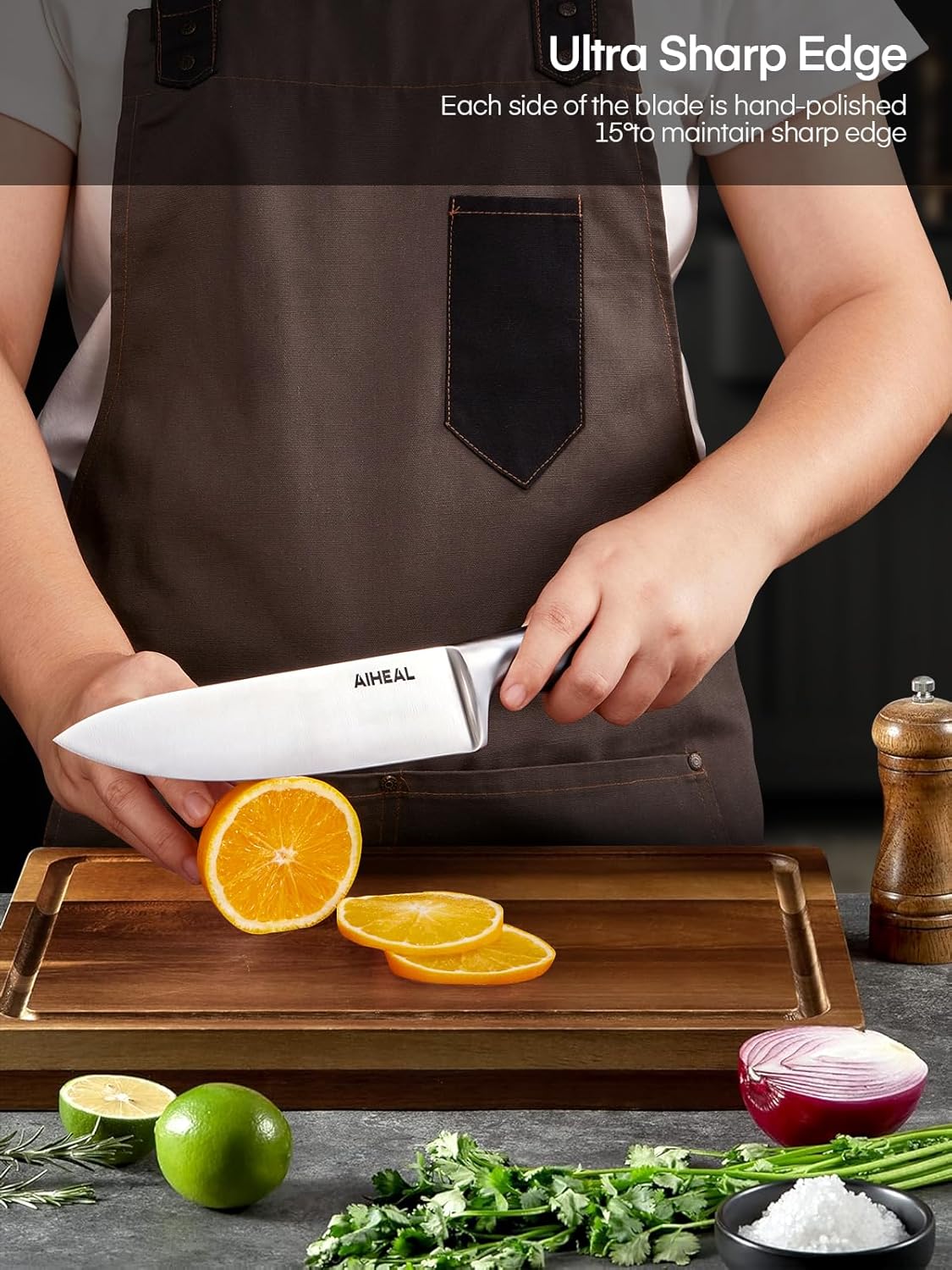 Aiheal Premium 17-Piece All-Purpose Knife Set
