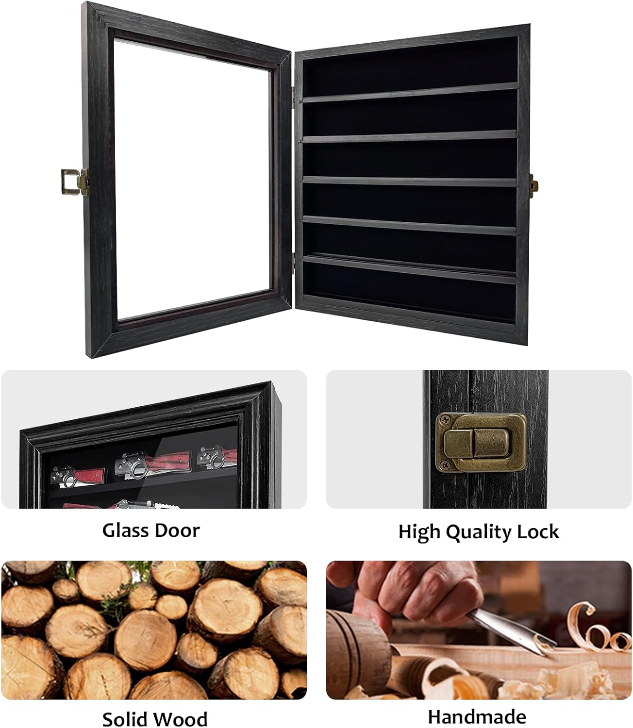 Ultimate Knife Display Case with HD Glass Shelves