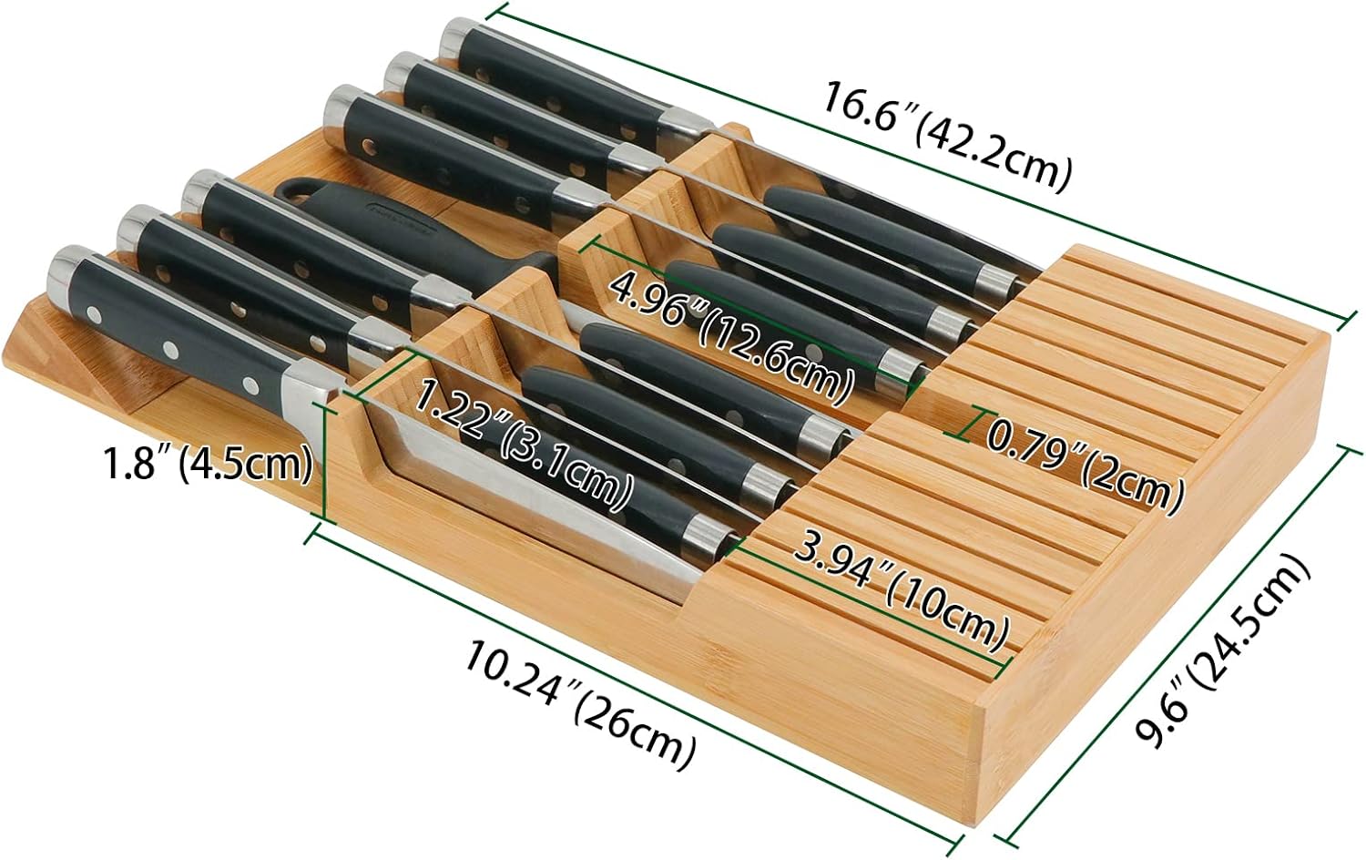 Utoplike Bamboo Knife Block - Organize Your Kitchen Tools
