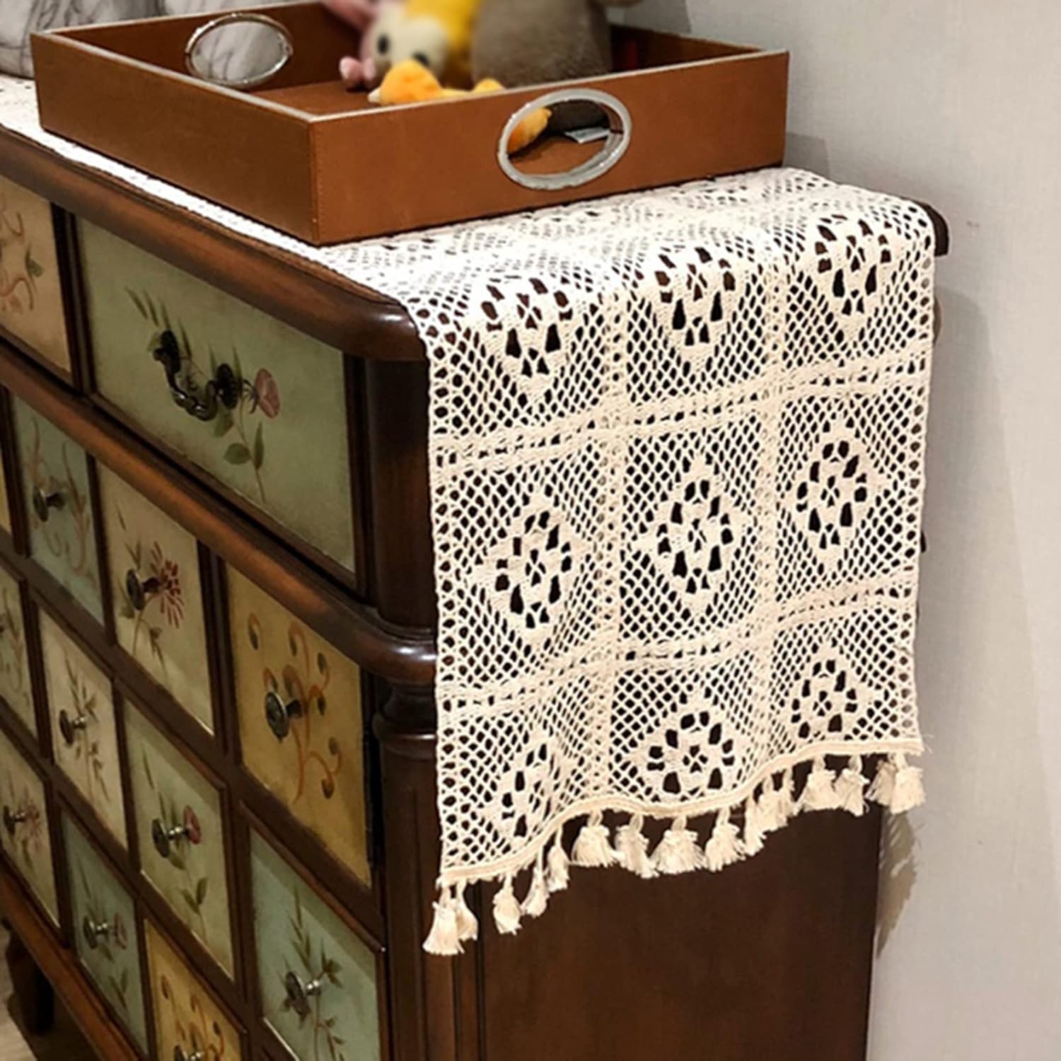 Hsvanyr Beige Table Runner for Bedroom 12x39inch Centerpieces