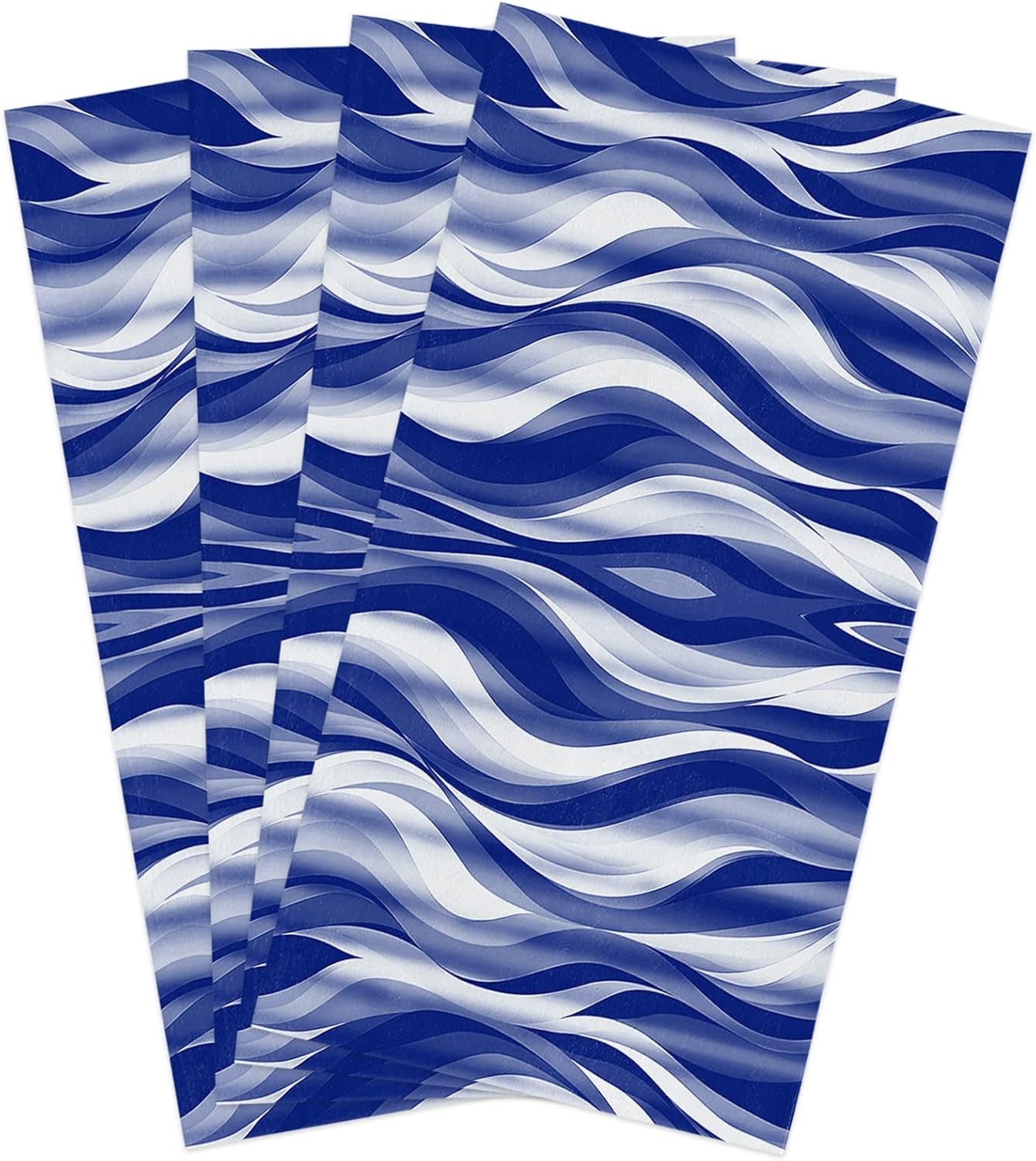 ZOE GARDEN Abstract Navy Blue Kitchen Towels Quick Dry Cleaning Cloth Modern Stripes