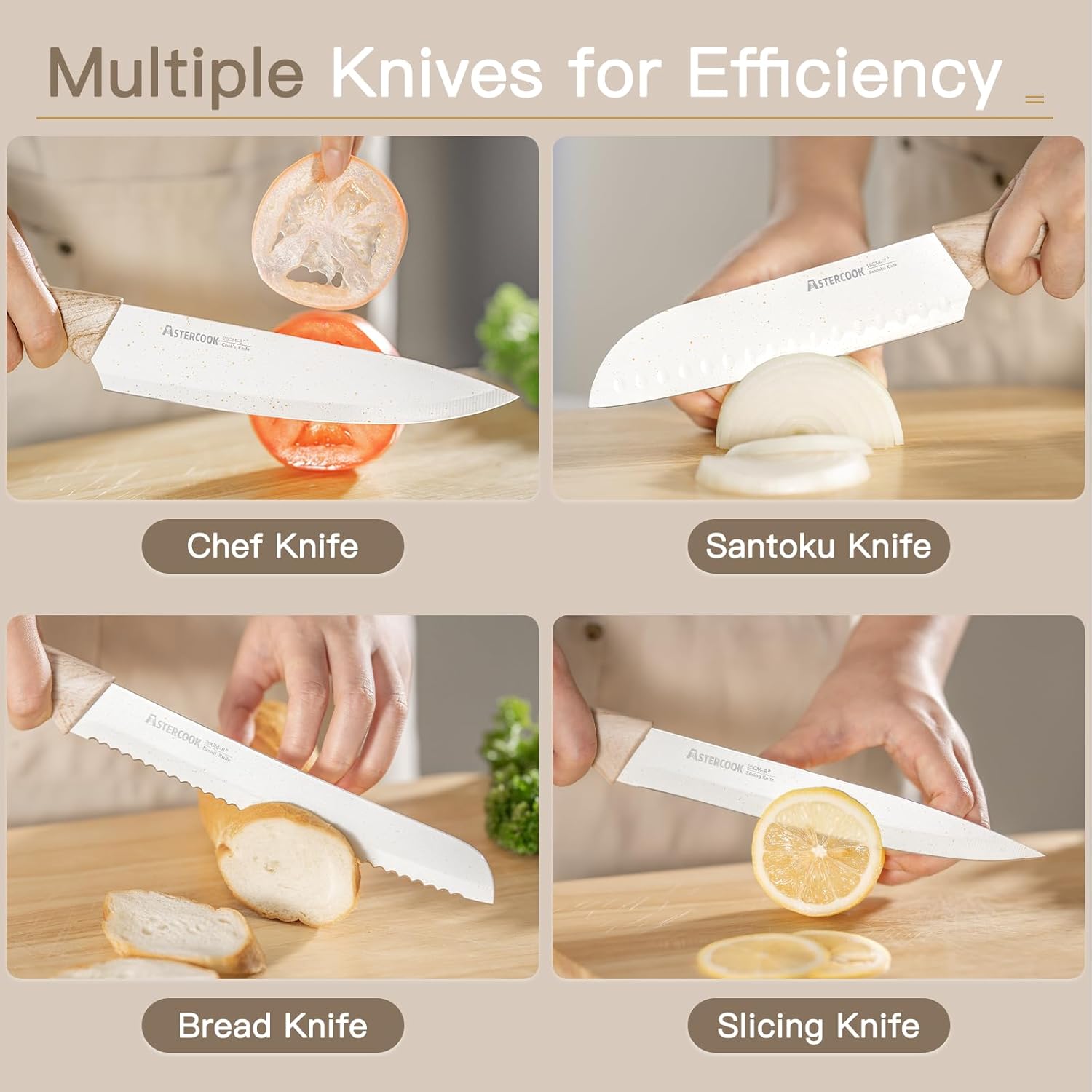 Astercook 13-Piece Kitchen Knives Set