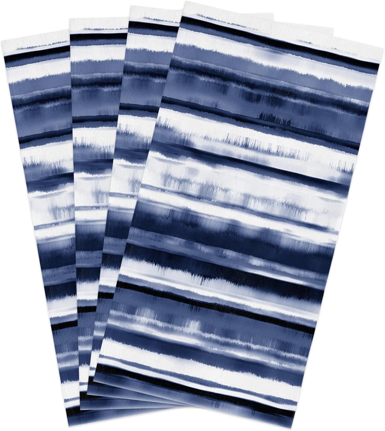 ZOE GARDEN Watercolor Blue Stripe Kitchen Towels Set