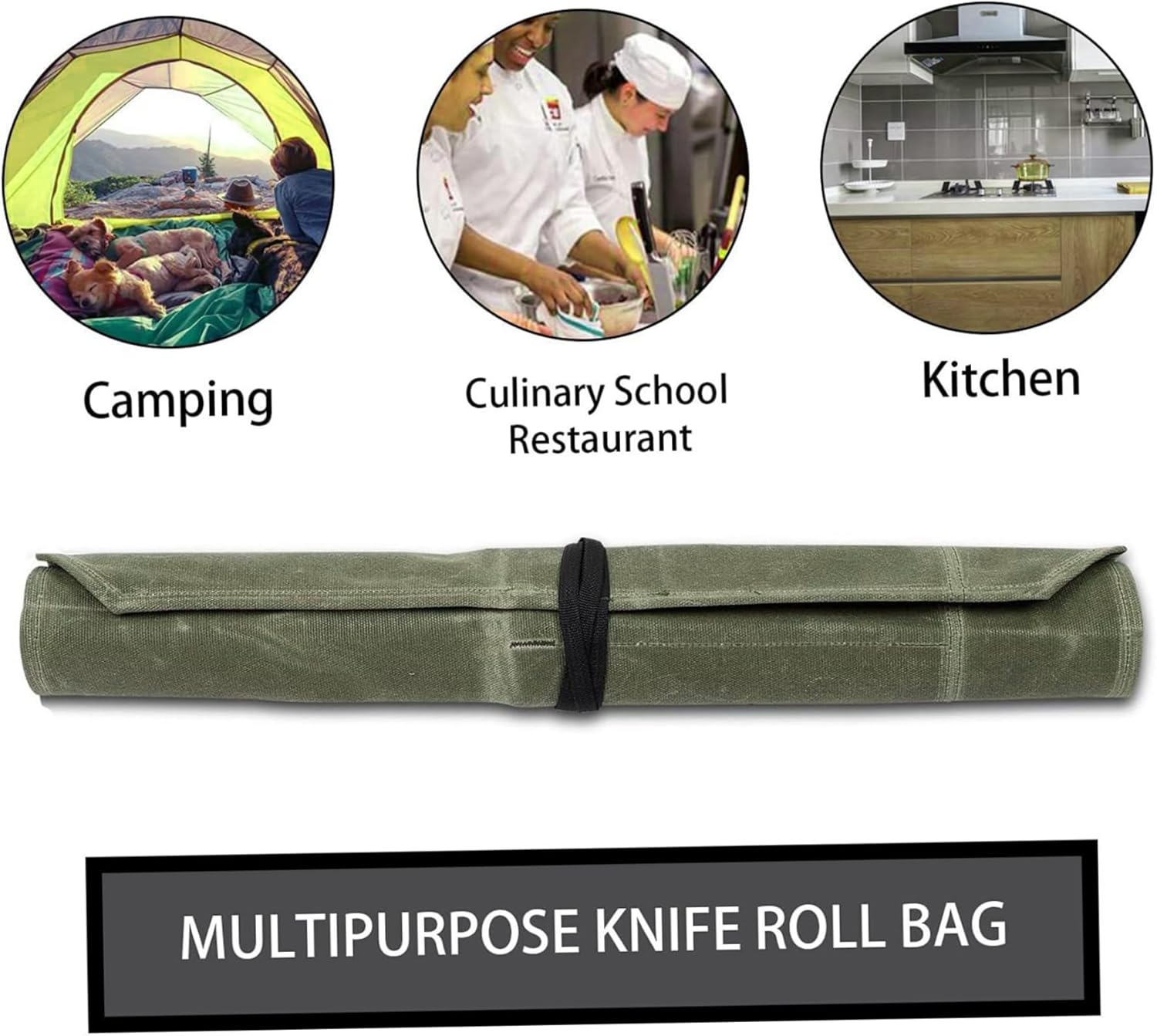 Professional Knife Roll Holder - 7 Slots Secure Durable Kitchen Tool Organizer