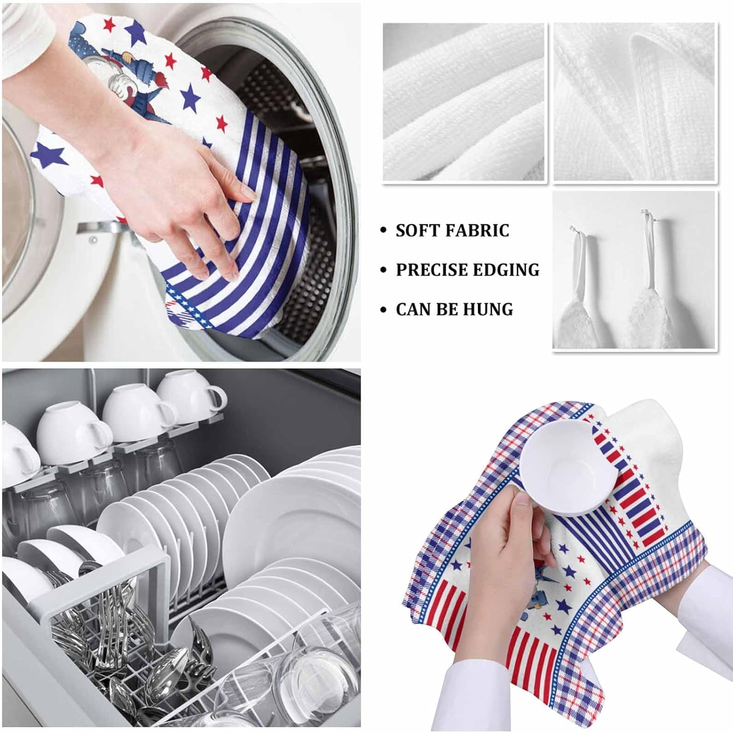 Durable Soft Kitchen Towels for Independence Day