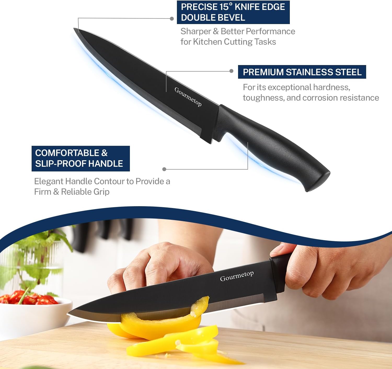 Gourmetop Kitchen Knife Set