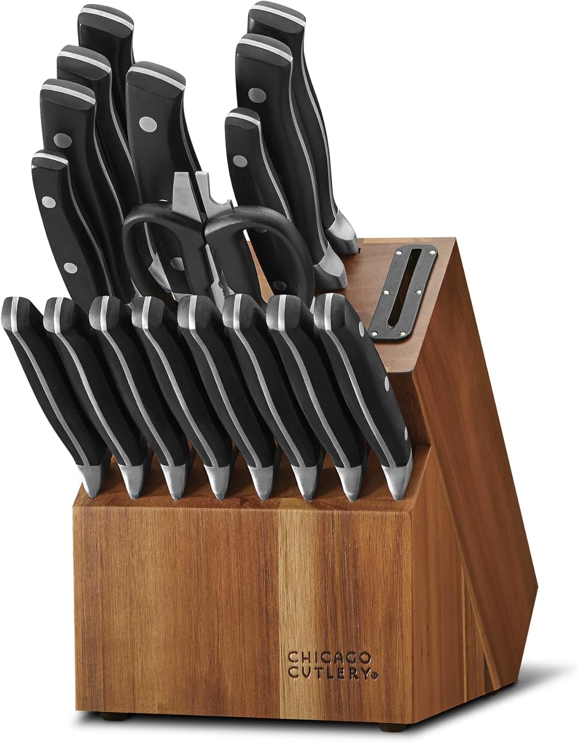 18-Piece Chef Knife Set with Built-In Sharpener