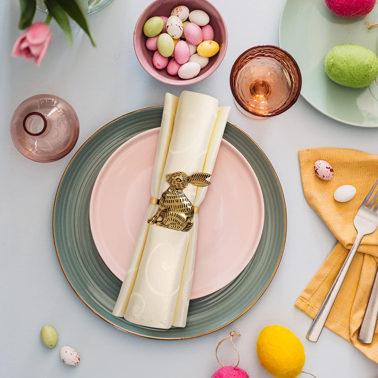 Easter Bunny Napkin Rings 6-Piece Set