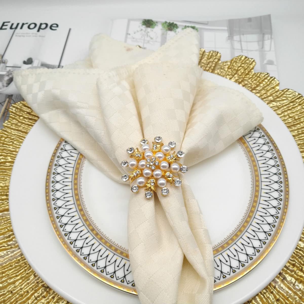 Allure of Gold Napkin Rings Set of 6