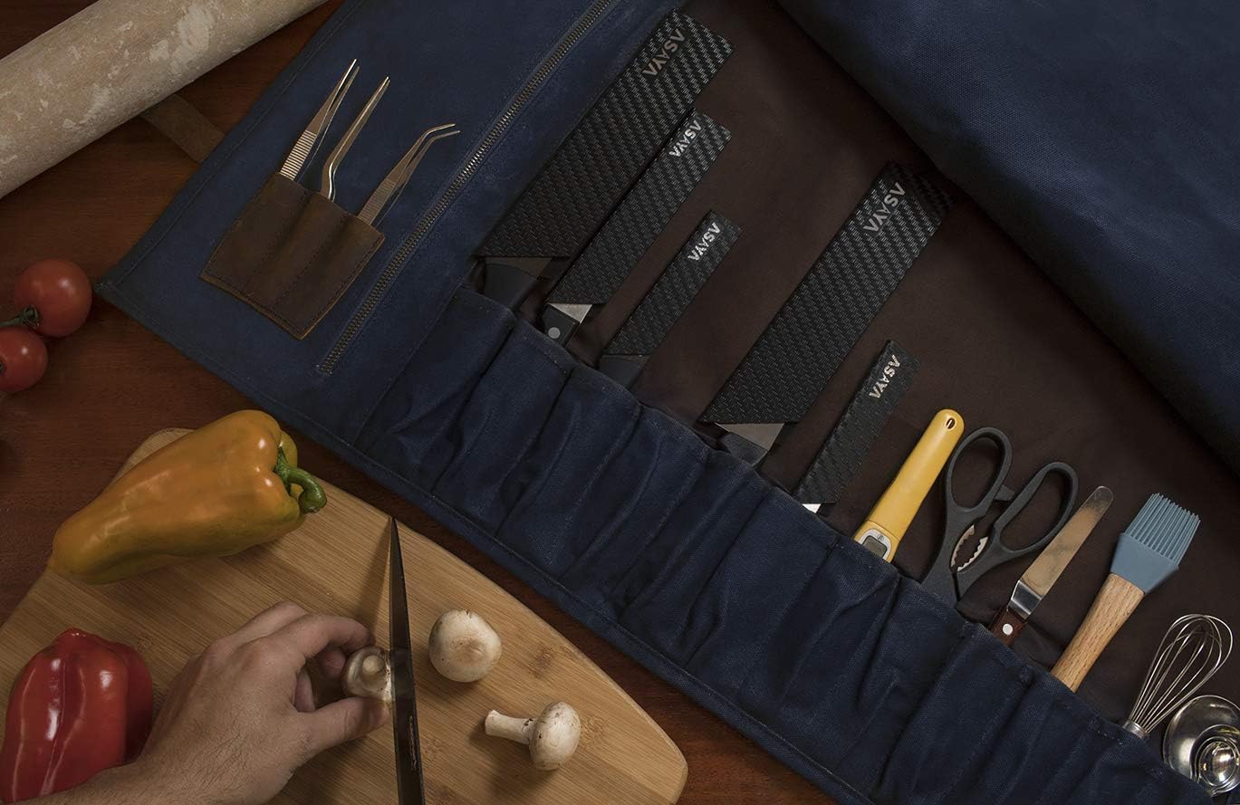 Asaya Waxed Canvas Knife Roll