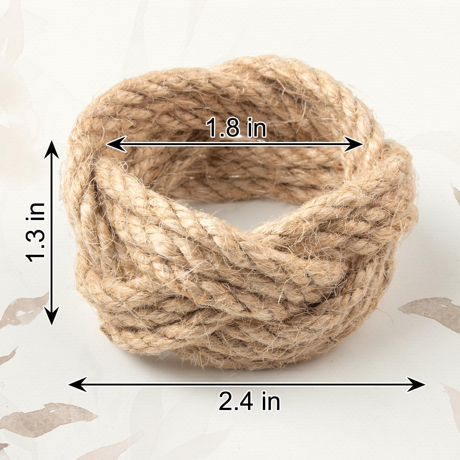 Premium burlap napkin rings set of 6