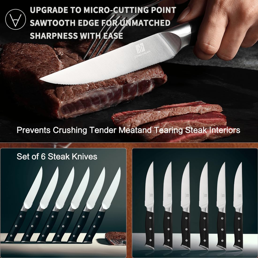 15-Piece Sharp Knife Set for Home Cooking