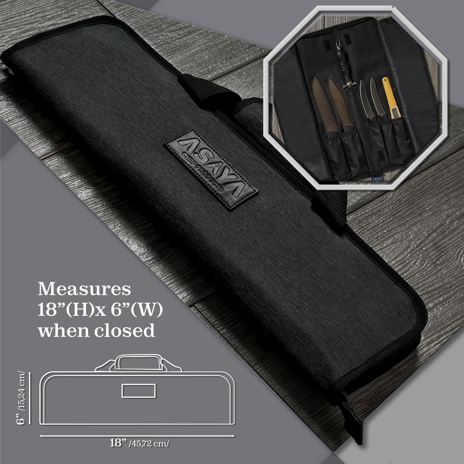 Asaya Chef Knife Roll Bag - Compact Durable