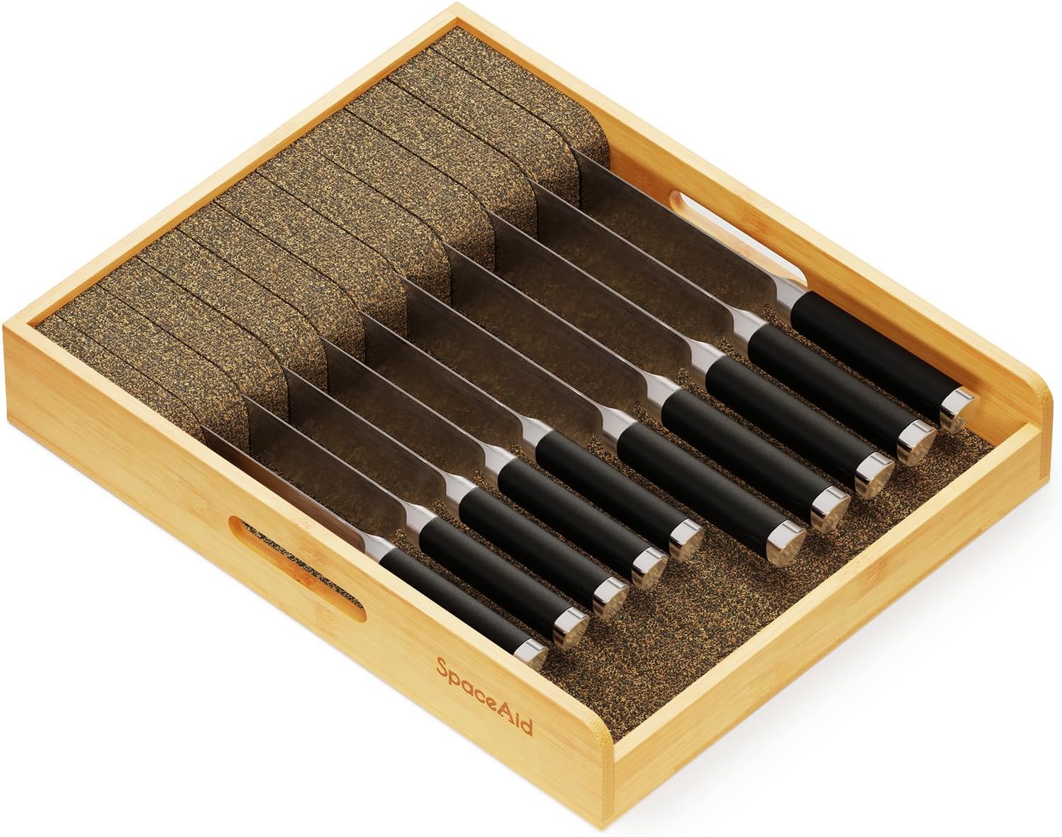 SpaceAid Large Knife Drawer Organizer bamboo insert