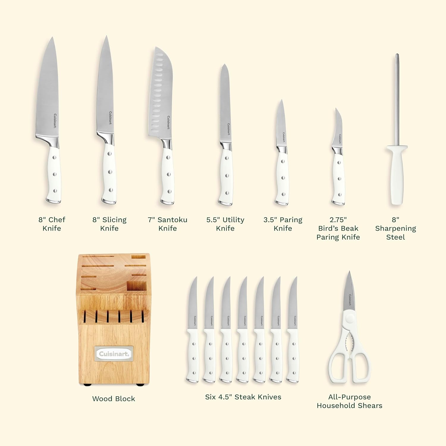 Premium Cuisinart 15-Piece Kitchen Knife Set