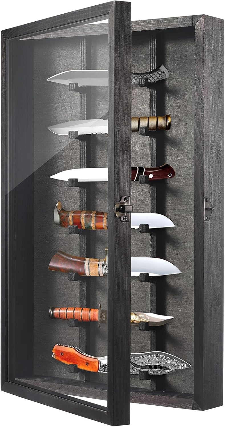 Triceratops Knife Display Case with Lockable Door 1