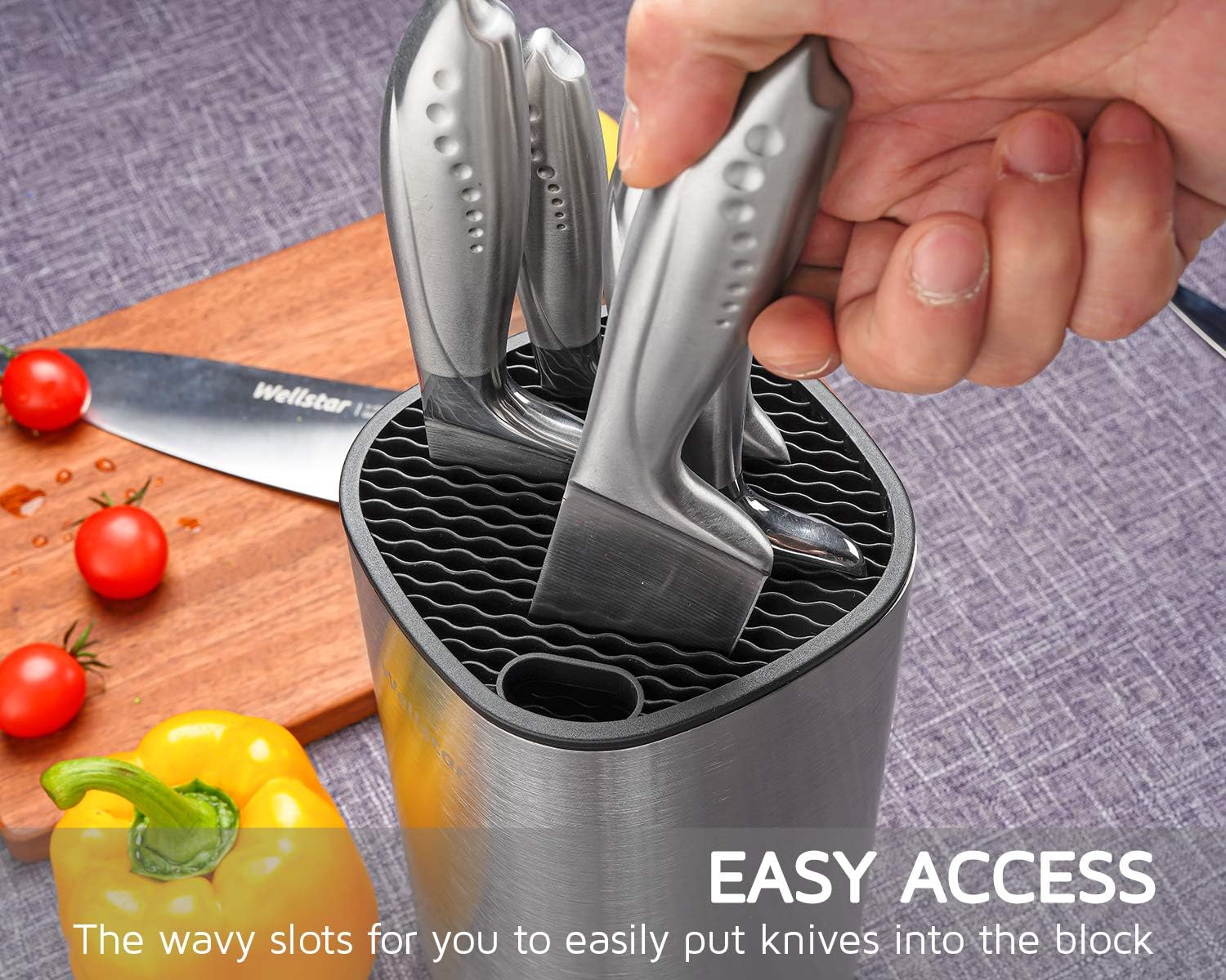 Universal Square Knive Holder Stainless Steel Doorstop Detachable Large Capacity