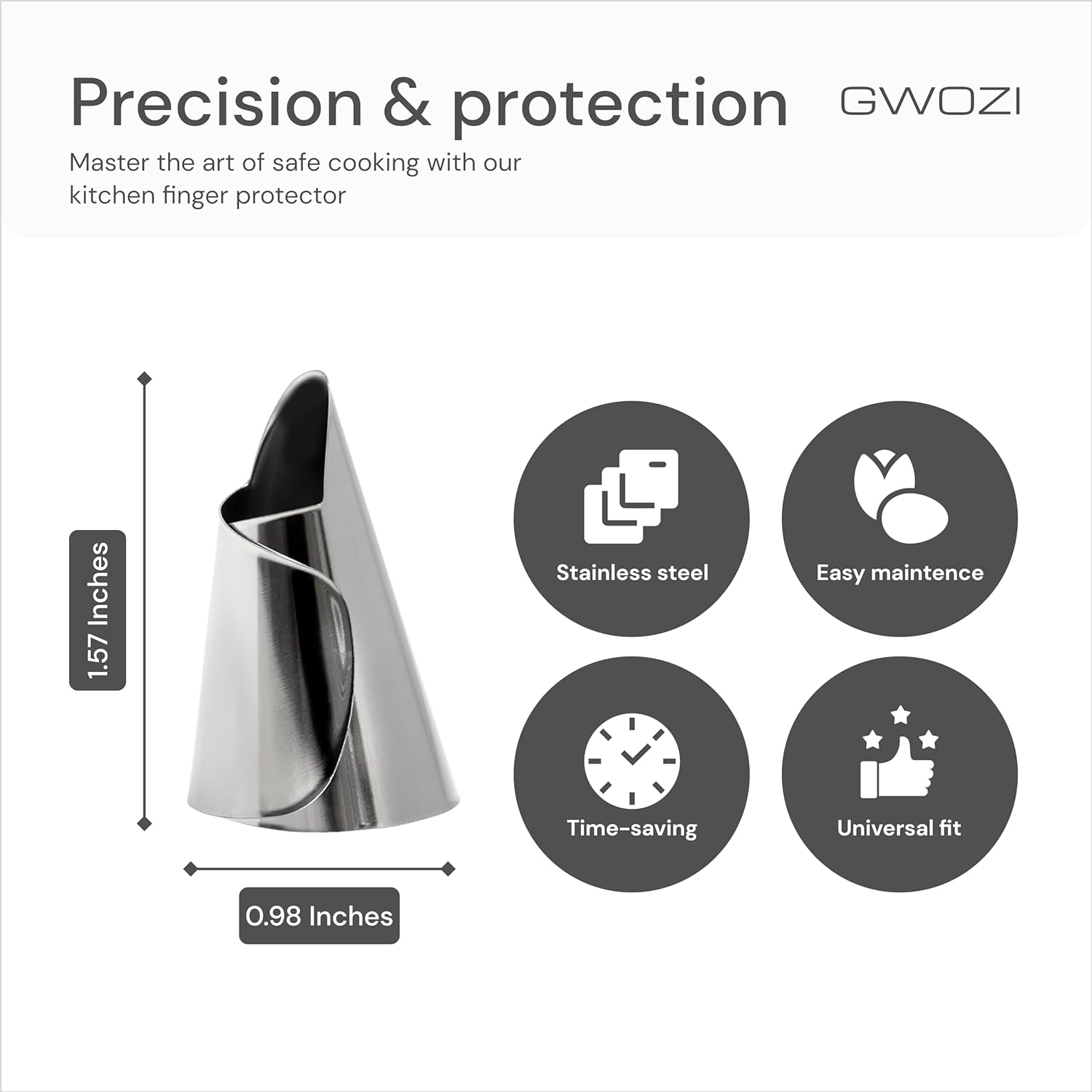 GWOZI Stainless Steel Finger Protector Kitchen Safety Set
