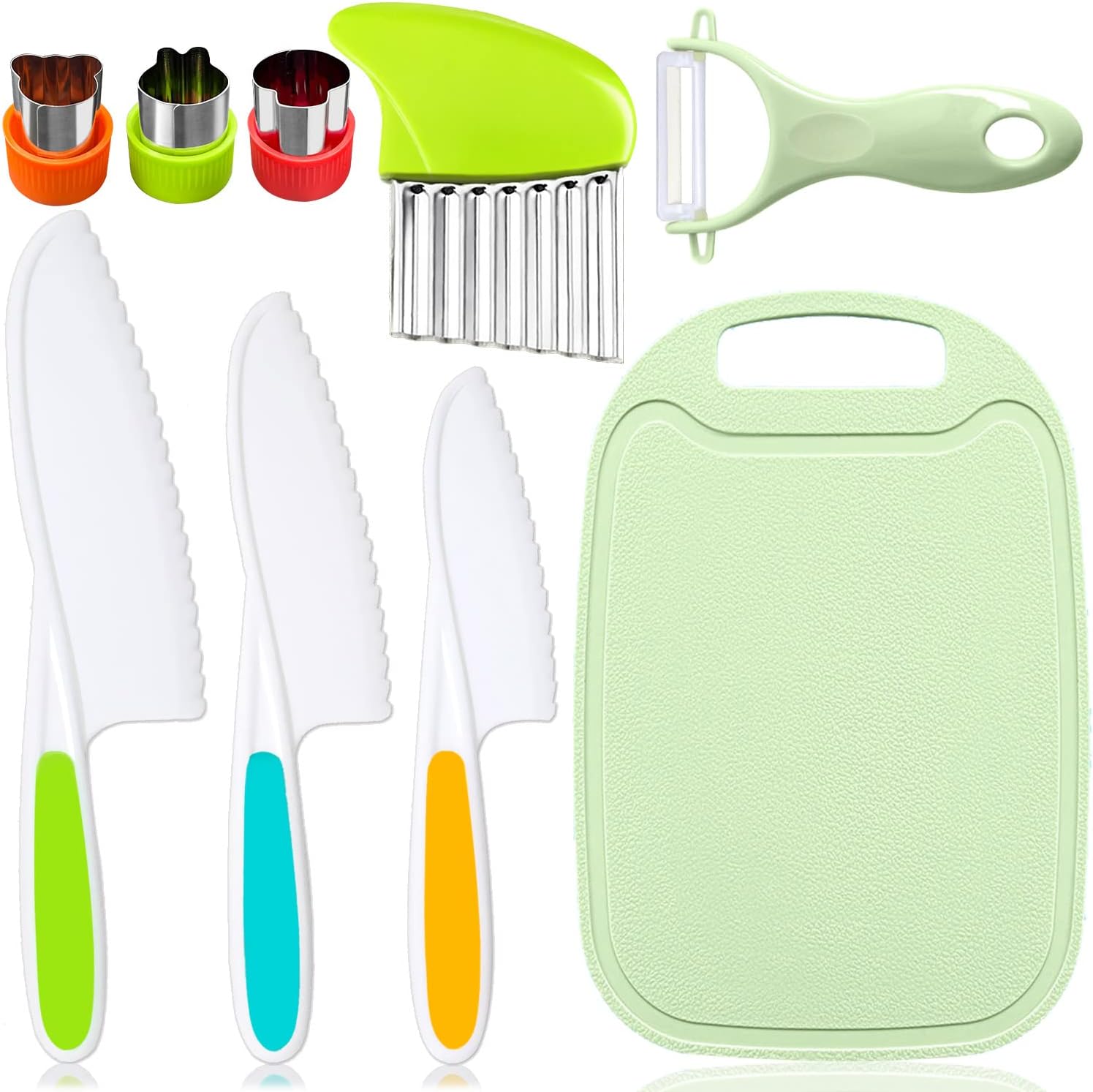 9-Piece Kids Kitchen Knife Set for Real Cooking