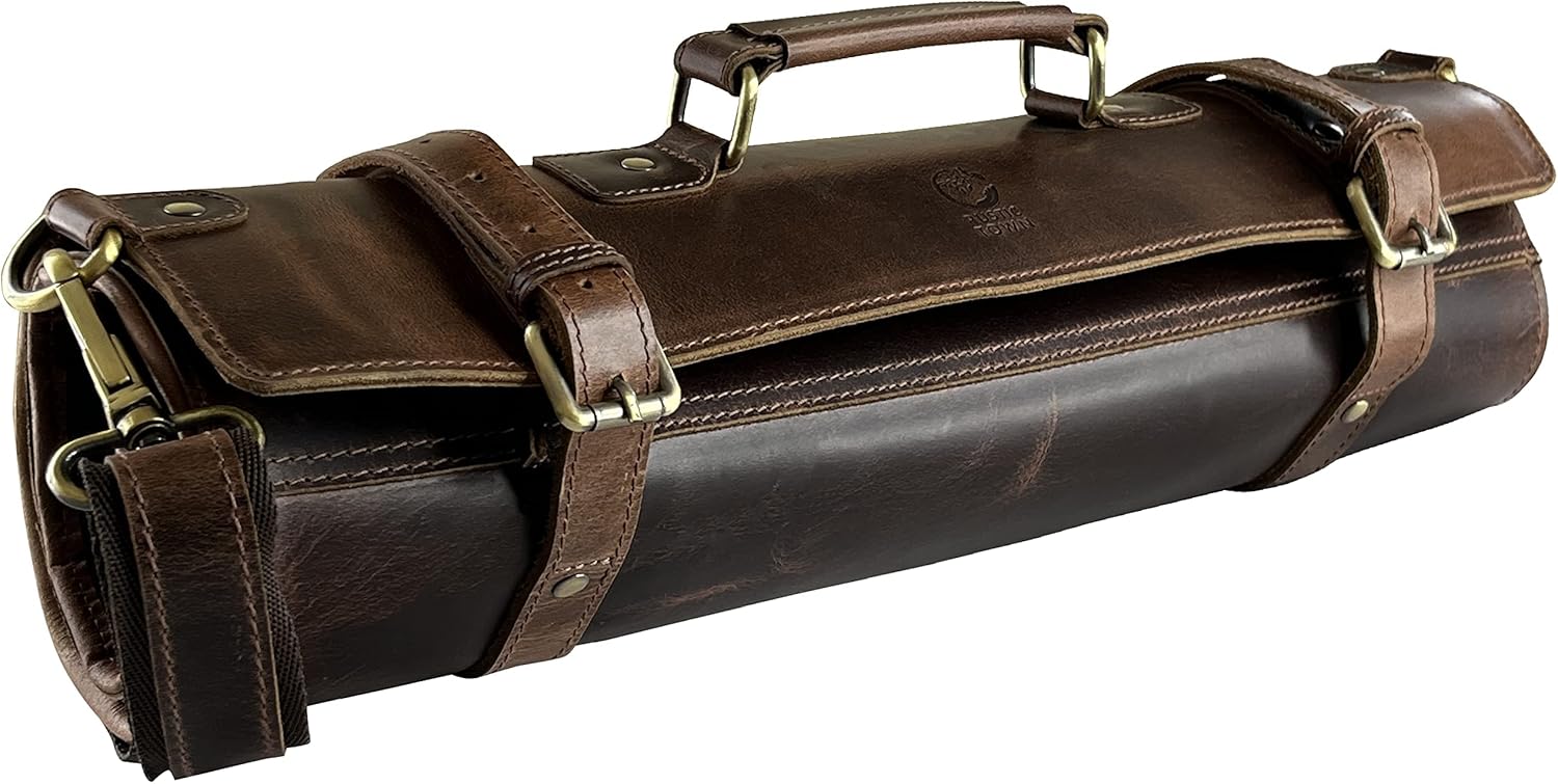 Rustic Town Chef Knives Roll All Purpose Full Grain Leather
