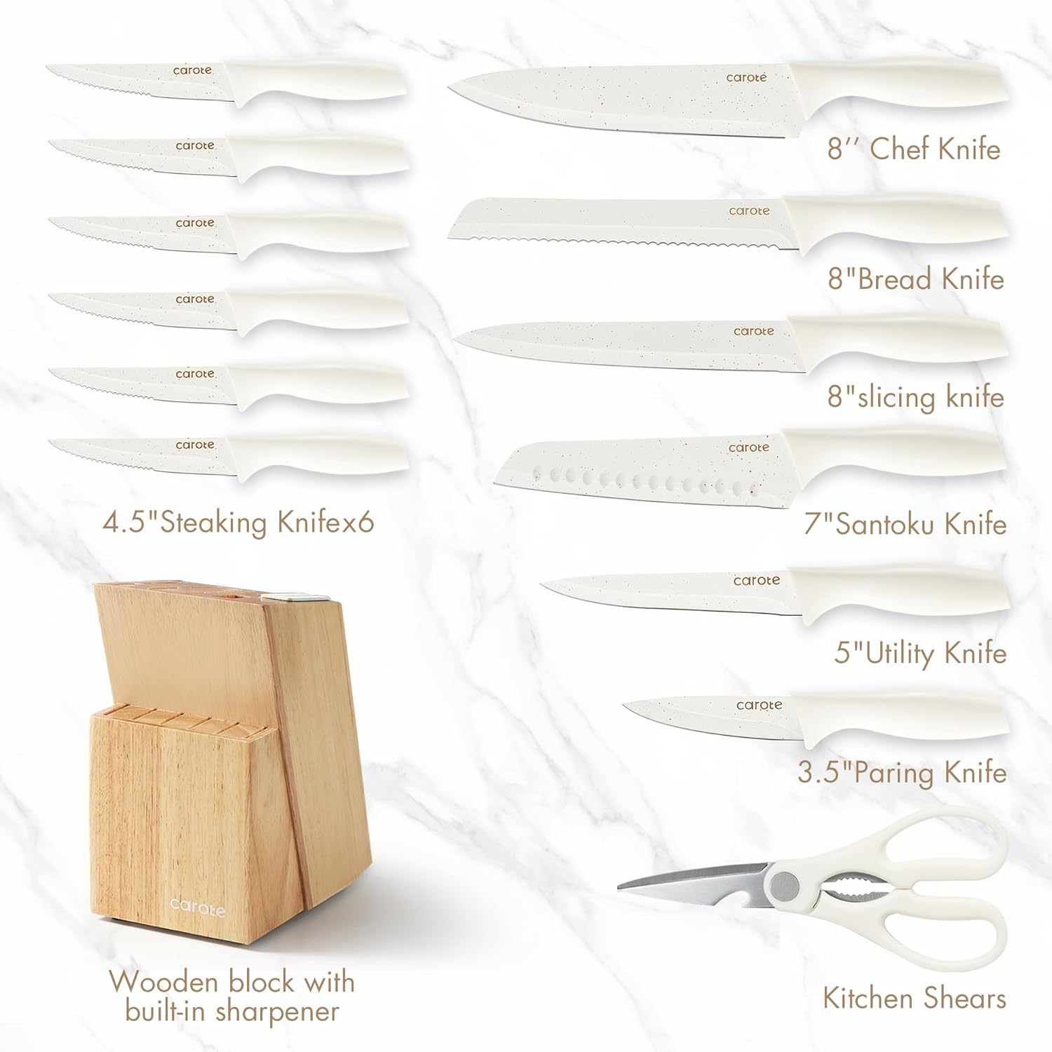 Elegant 15-Piece Knife Set