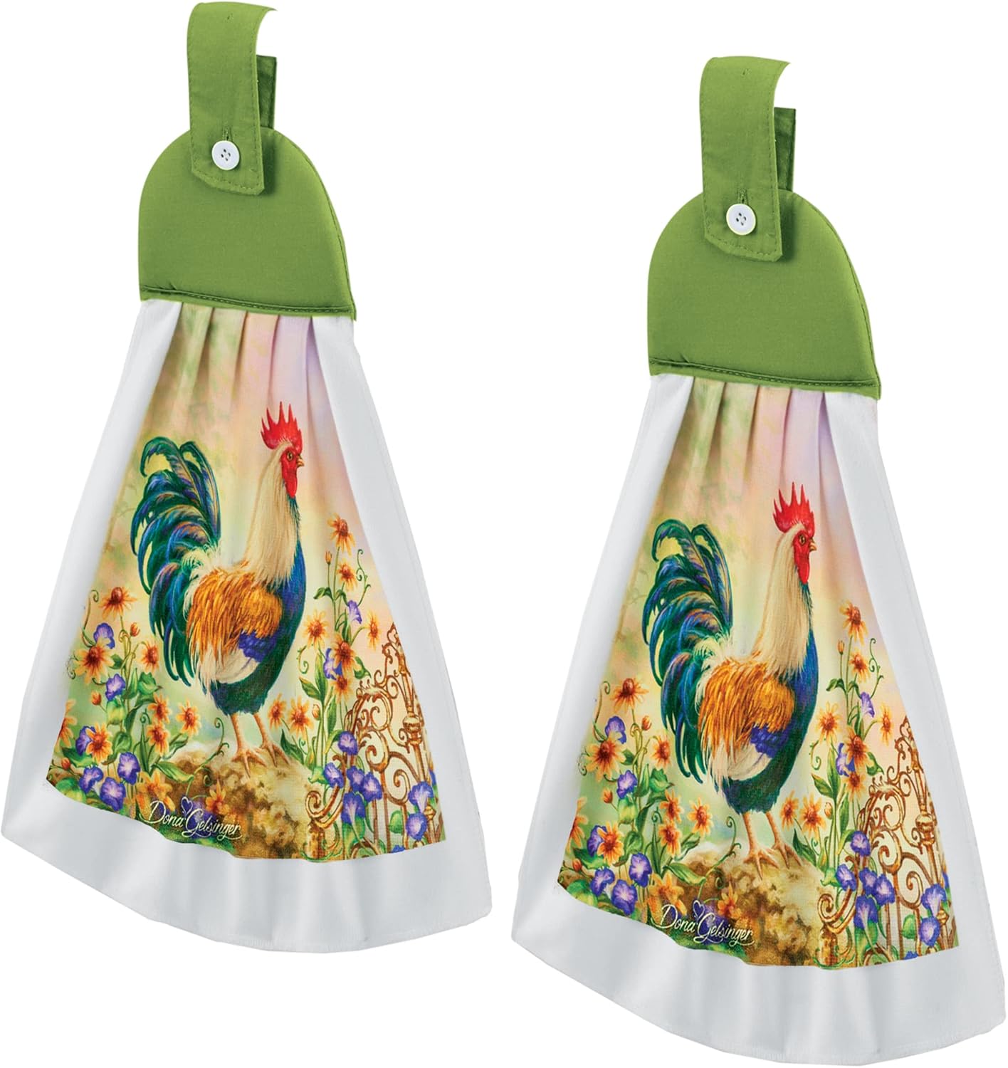 Collections ETC Country Charm Hanging Kitchen Towels Set of 2