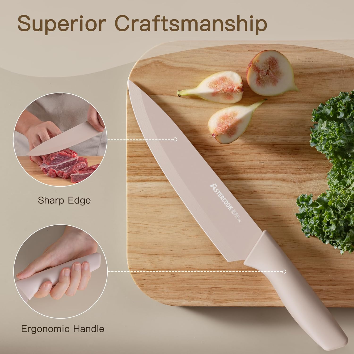 Astercook 13-Piece Knife Set with Anti-Rust Coating