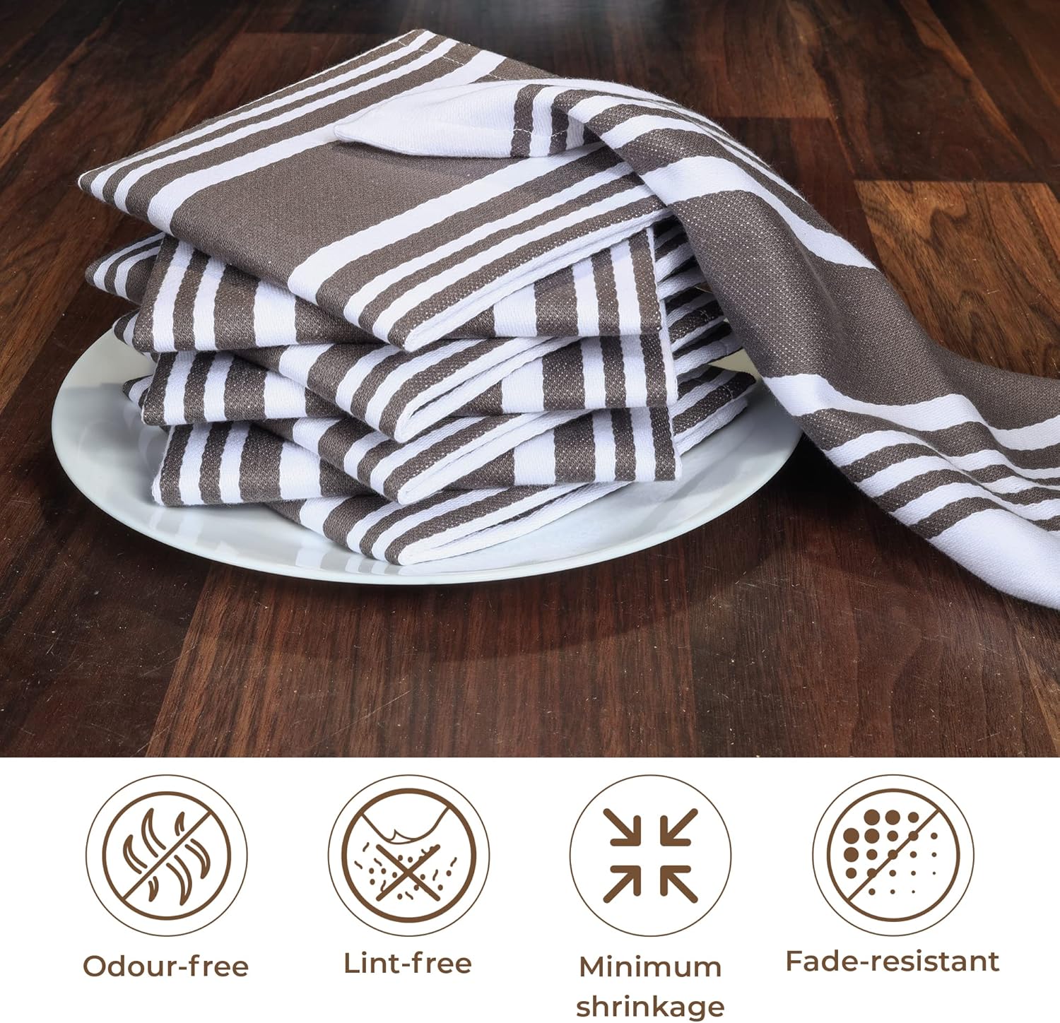Urban Villa Cotton Dish Cloth Set of 8 - GreyWhite 1