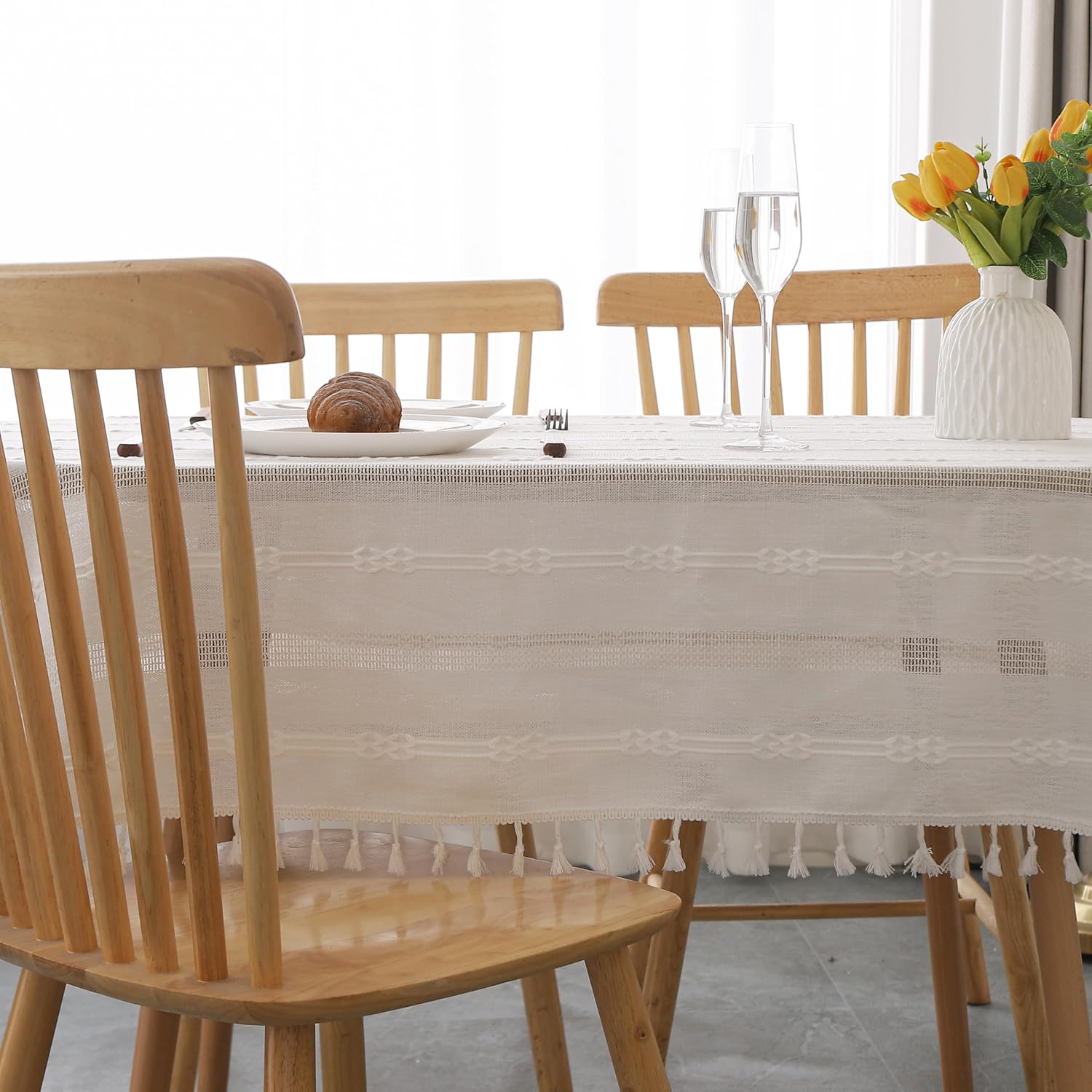 Gernaice Rustic Stripe Tablecloth - Elegant Design for Dining