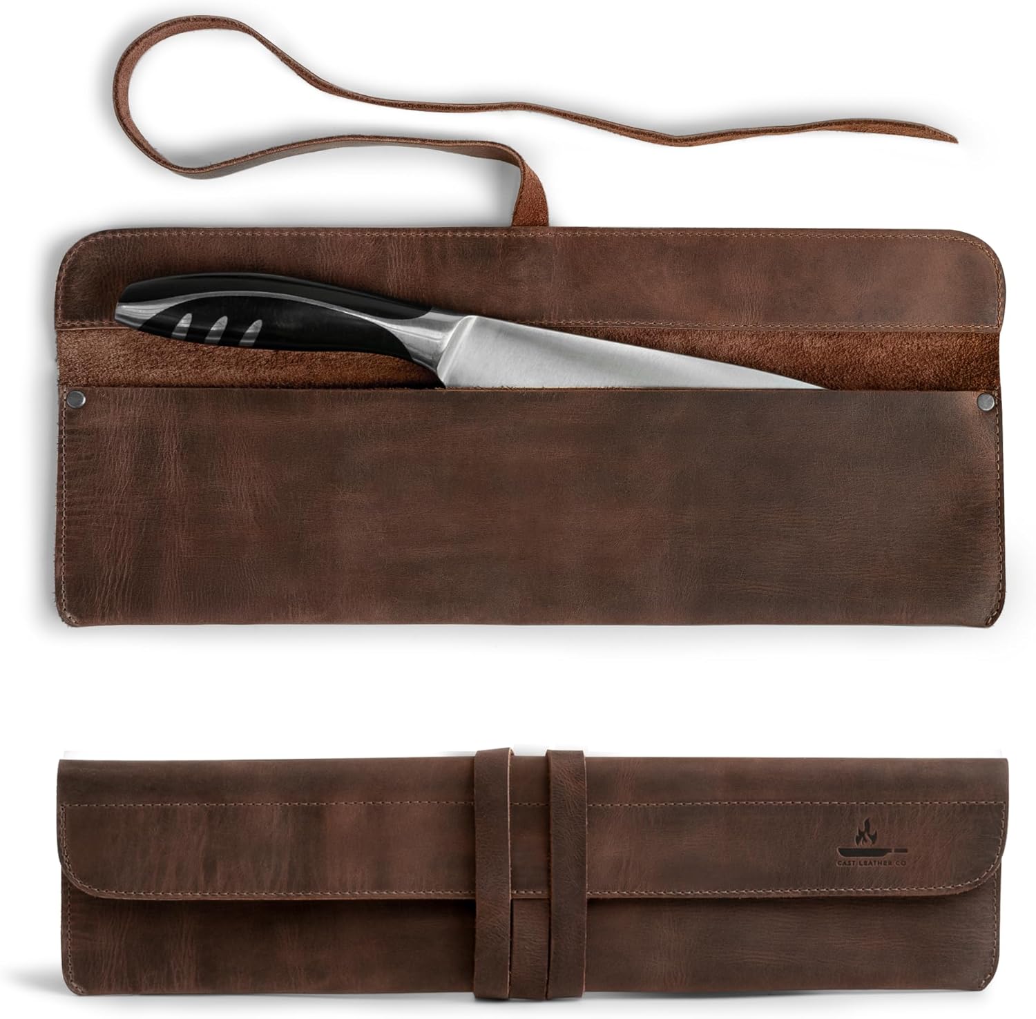 Cast Leather Co Handmade Full Grain Leather Knife Case