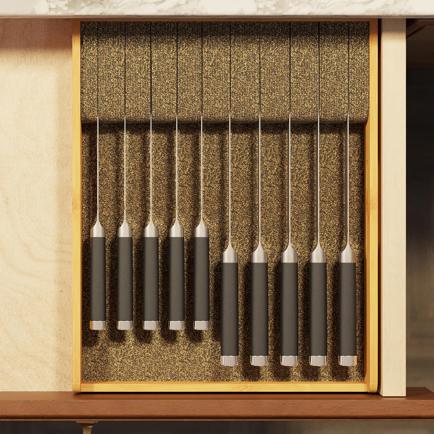 SpaceAid Large Knife Drawer Organizer bamboo insert