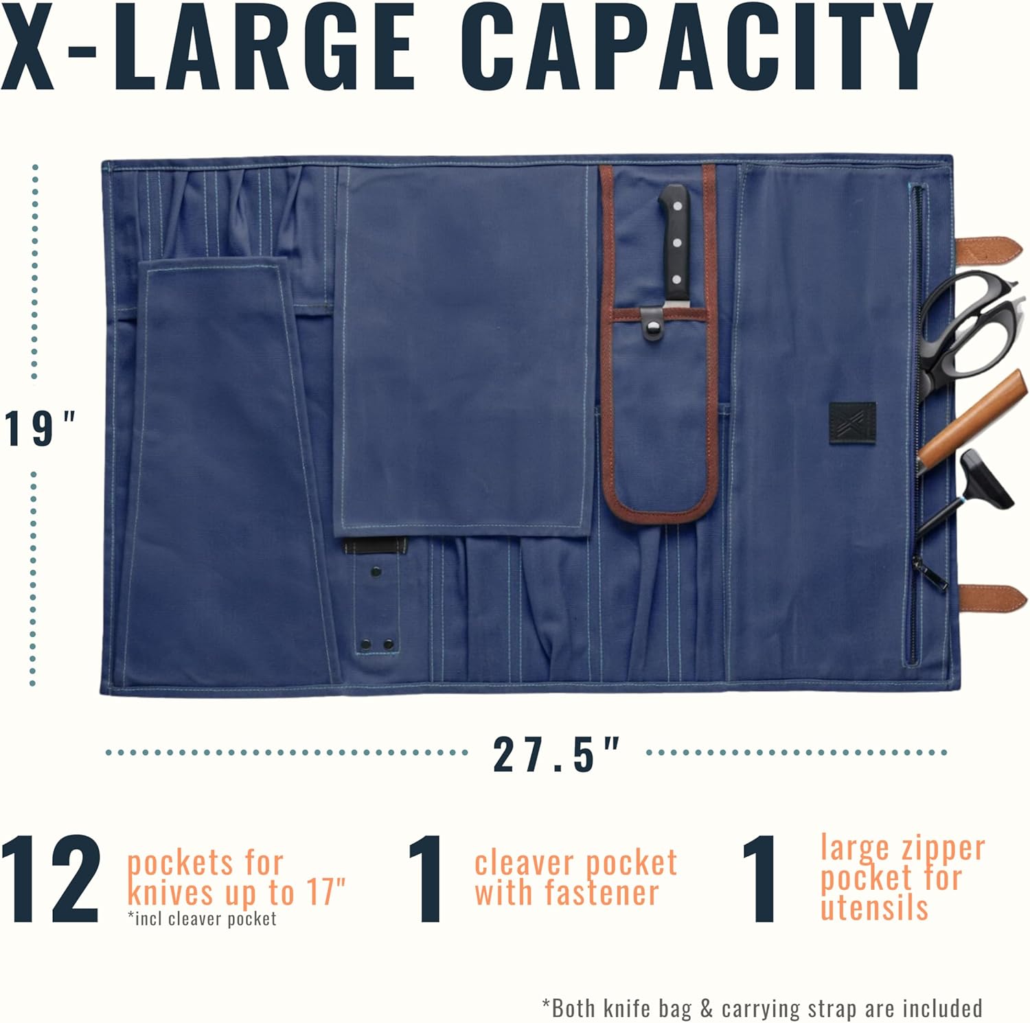 Sunday X Best Professional Chef Knife Roll Bag