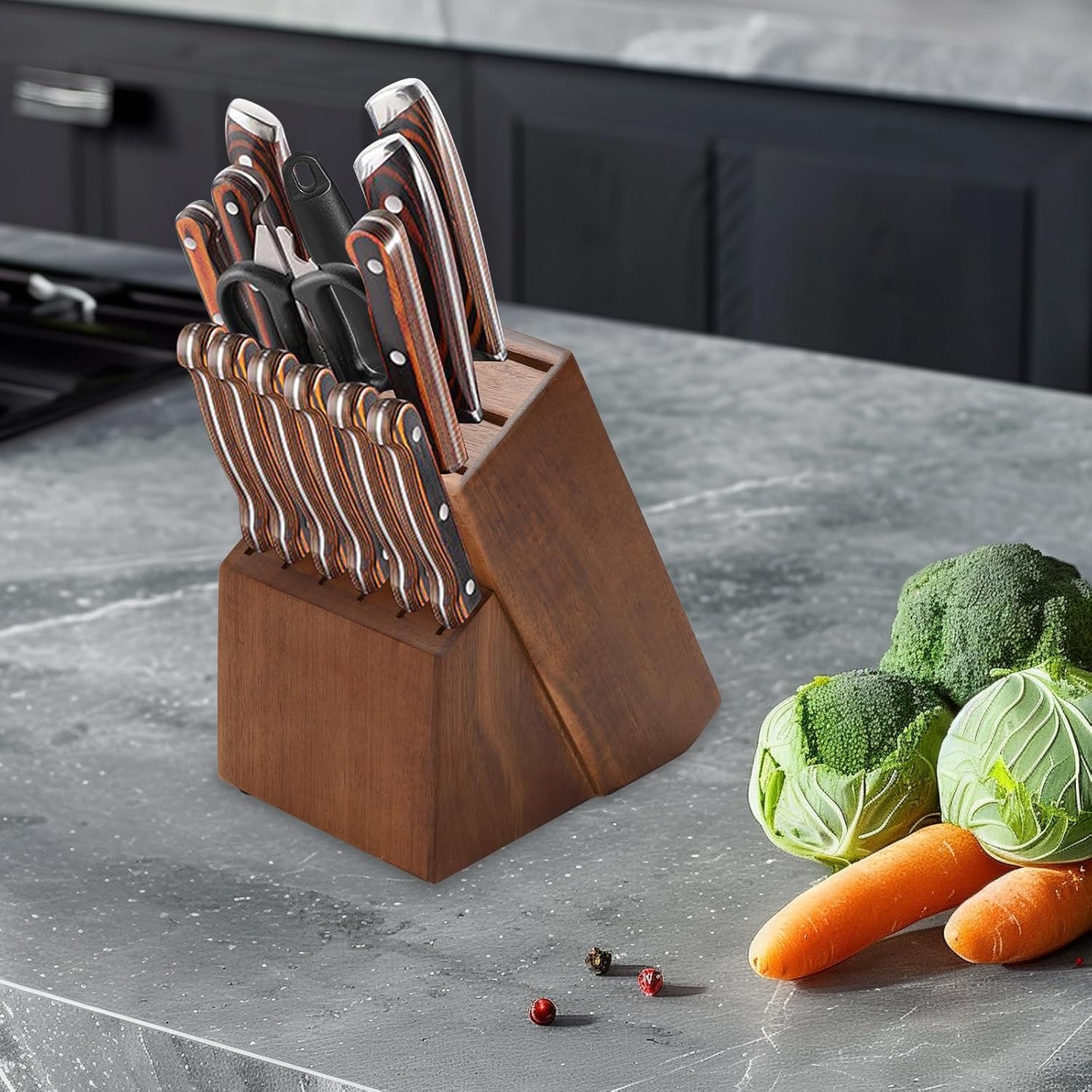 10-Piece Kitchen Knife Block for Organization