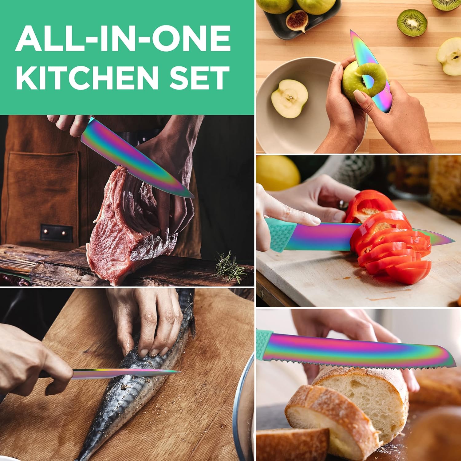 Rainbow Kitchen Knife Set
