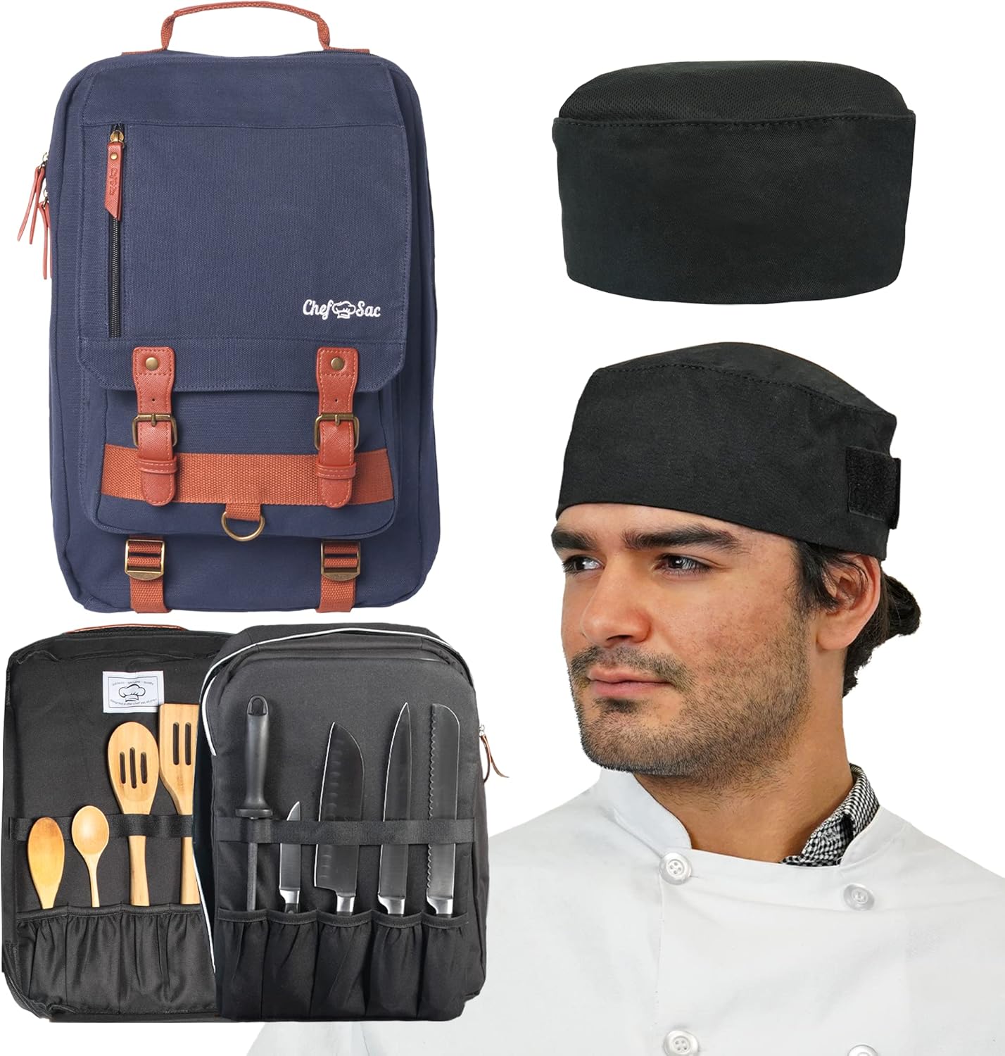 Sturdy Retro Chef Backpack With Kitchen Gadgets