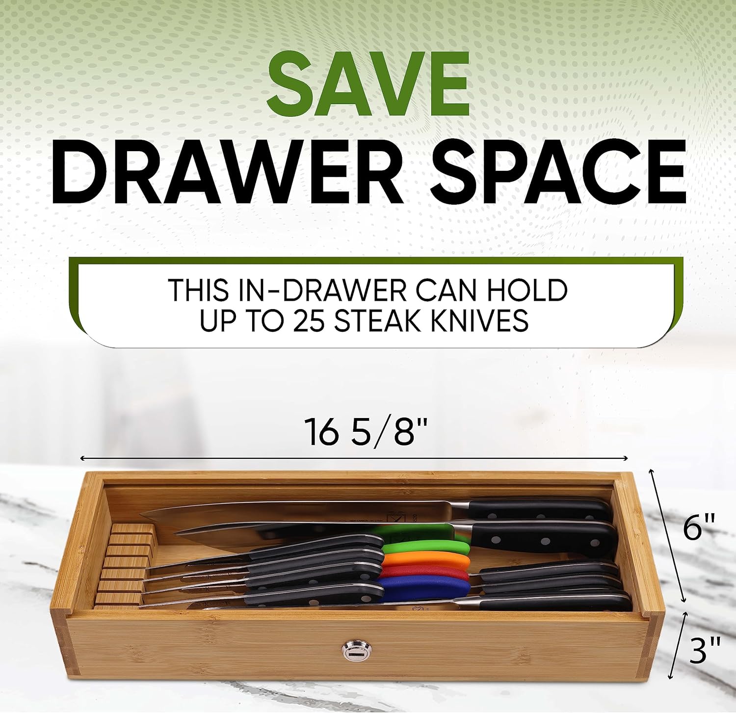 TrueBlueBamboo Bamboo-Friendly Multi-Knive Organizer Holder