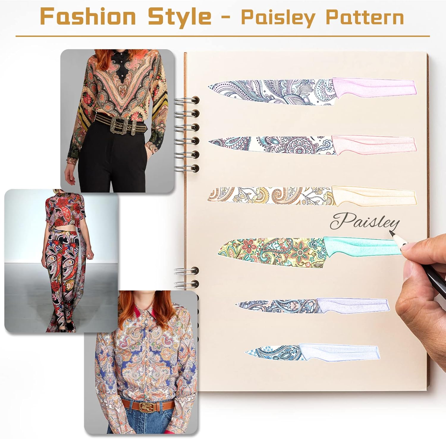 Astercook PaisleyStylish Knives Set