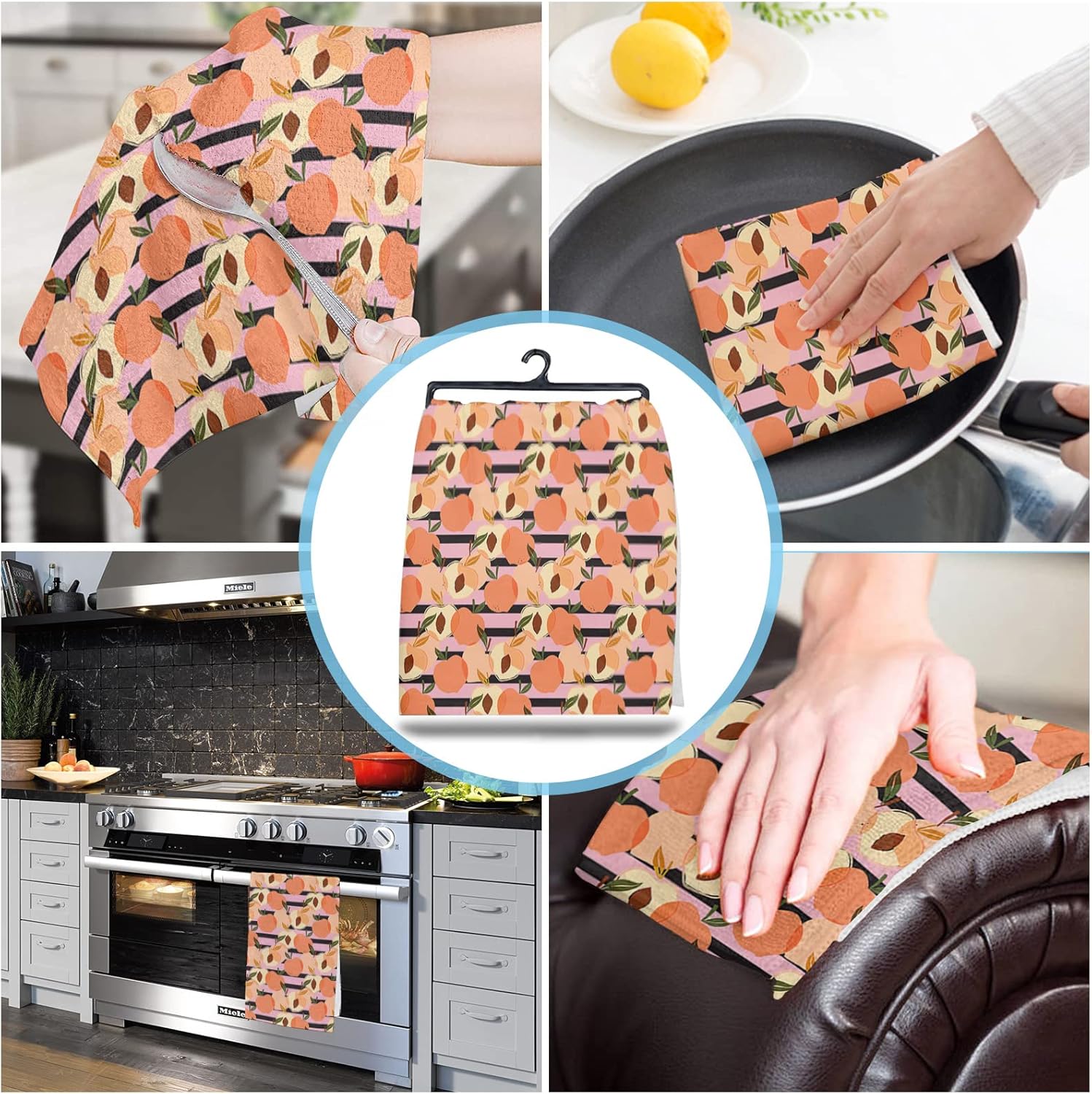 ZOE GARDEN - Peach Stripes Absorbent Kitchen Towels