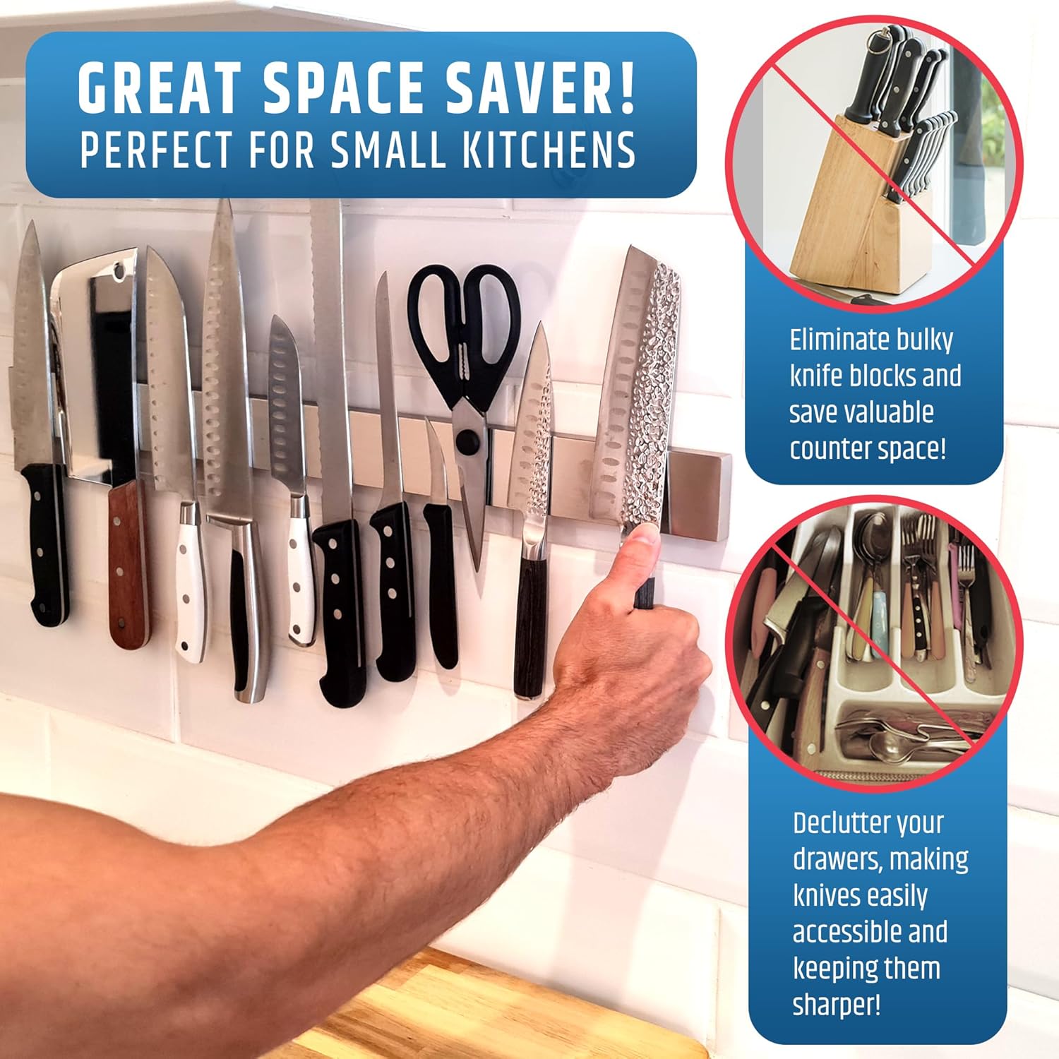 Secure Knife Holder Hole-Punch Free