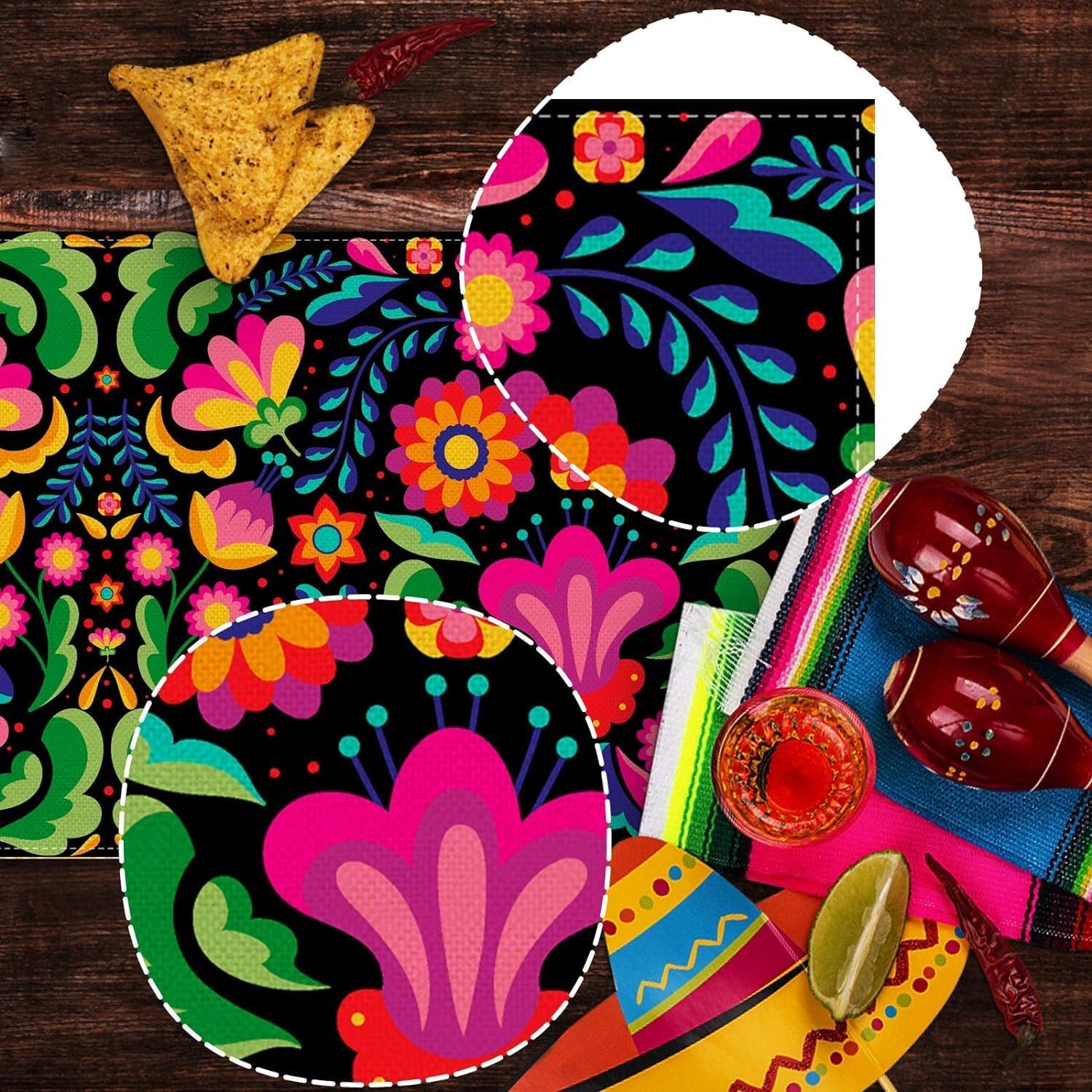 Nepnuser Mexican Table Runner for Cinco De Mayo