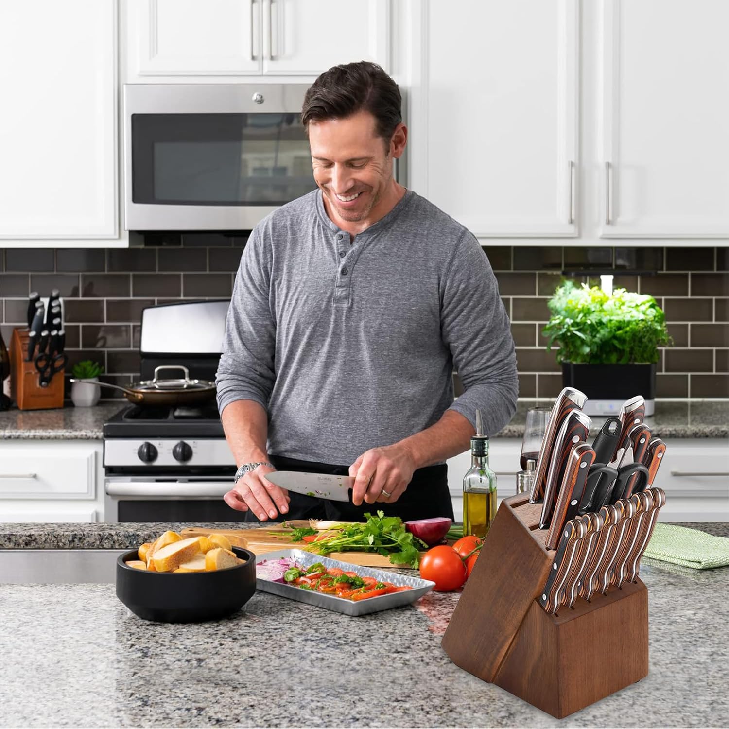 10-Piece Kitchen Knife Block for Organization